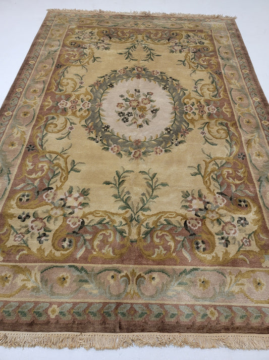 Hand-Knotted Wool Rug Chinese 6'2" x 8'10"