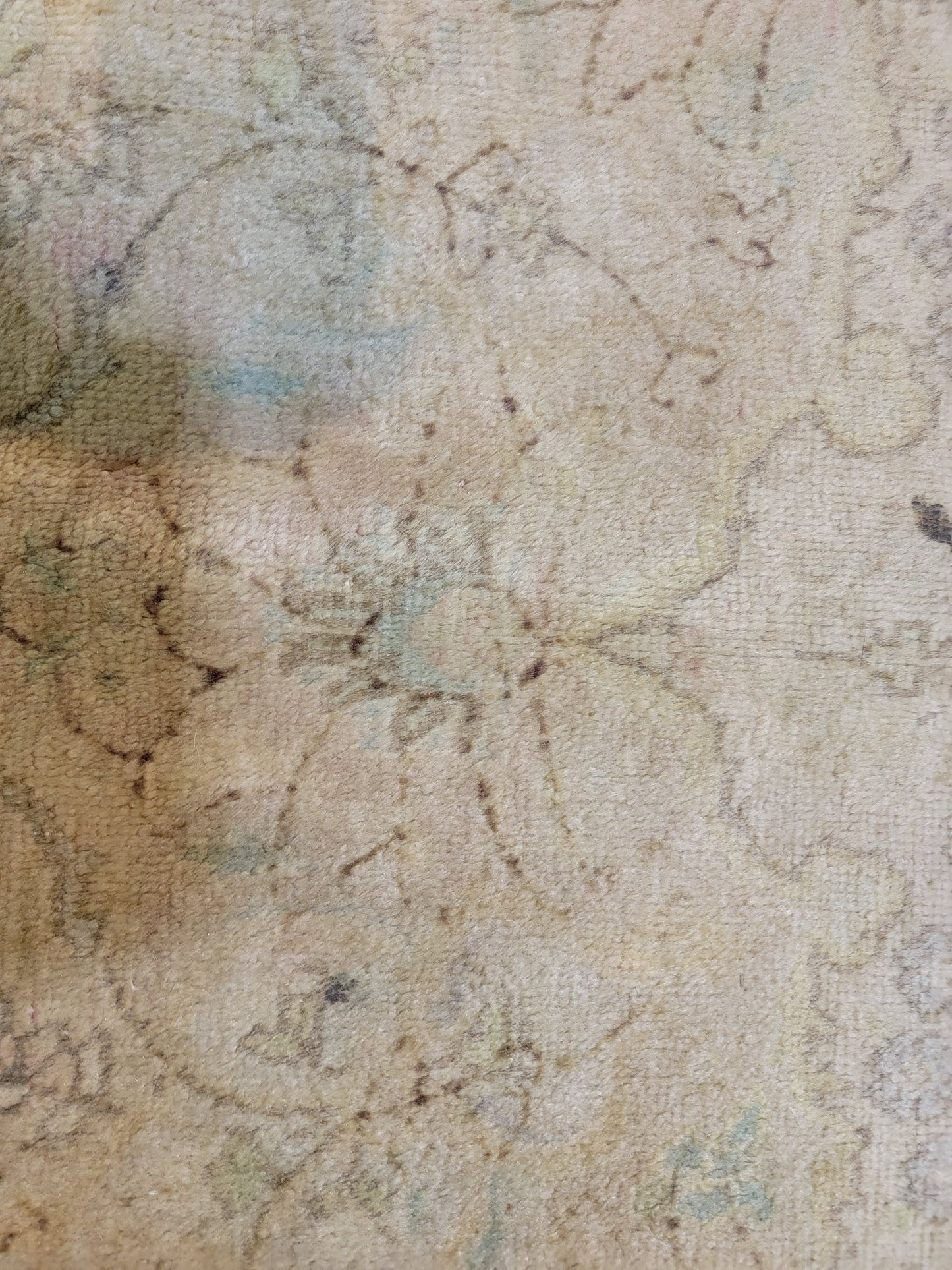 Hand-Knotted Wool Rug Tabriz Distressed 9'10" x 12'10"