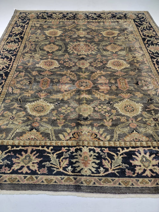 Hand-Knotted Wool Rug Indian 8'3" x 9'10"