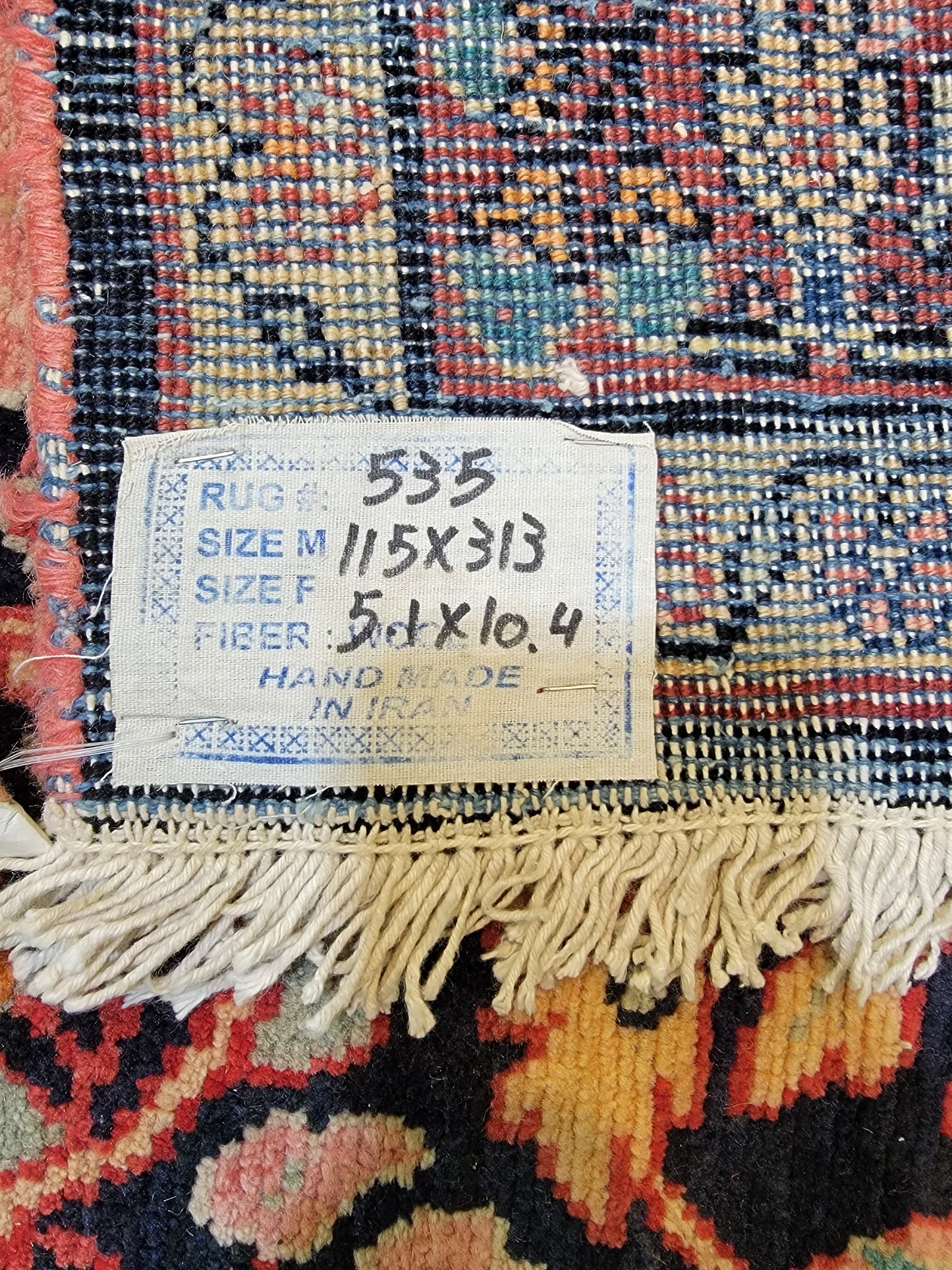 Hand-Knotted Wool Gallery Size Arak 5'1" x 10'4"