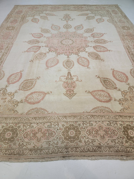 Hand-Knotted Wool Rug Tabriz 9'10" x 13'3"