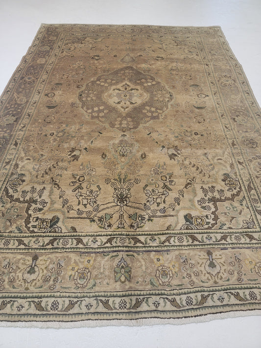 Hand-Knotted Wool Rug Tabriz 6'11" x 9'10"