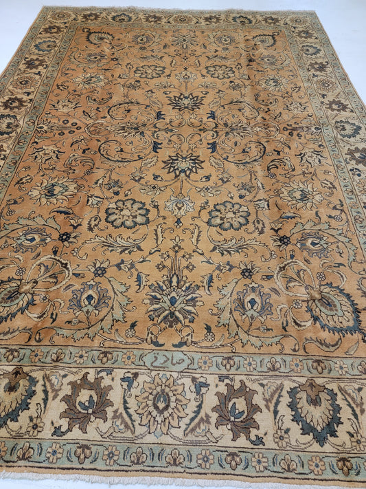 Hand-Knotted Wool Rug Tabriz Signed 8'3" x 11'11"