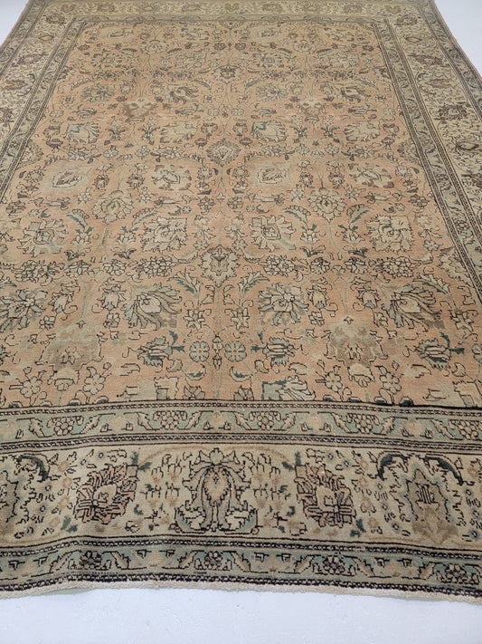 Hand-Knotted Wool Rug Tabriz 9'1" x 12'11"