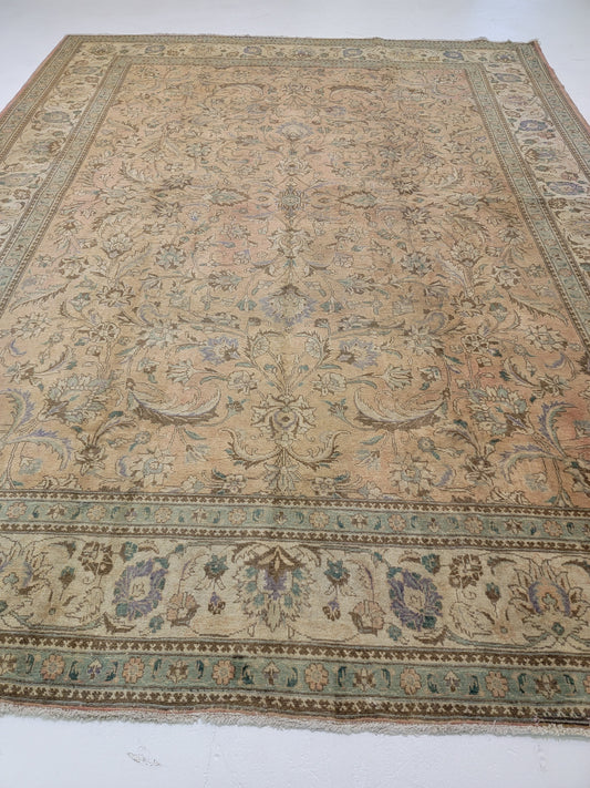 Hand-Knotted Wool Rug Tabriz 10' x 13'