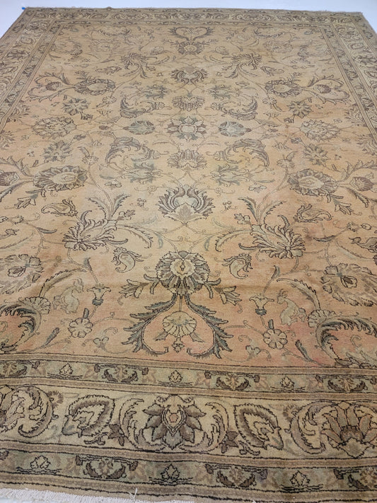 Hand-Knotted Wool Rug Tabriz 11'2" x 13'6"