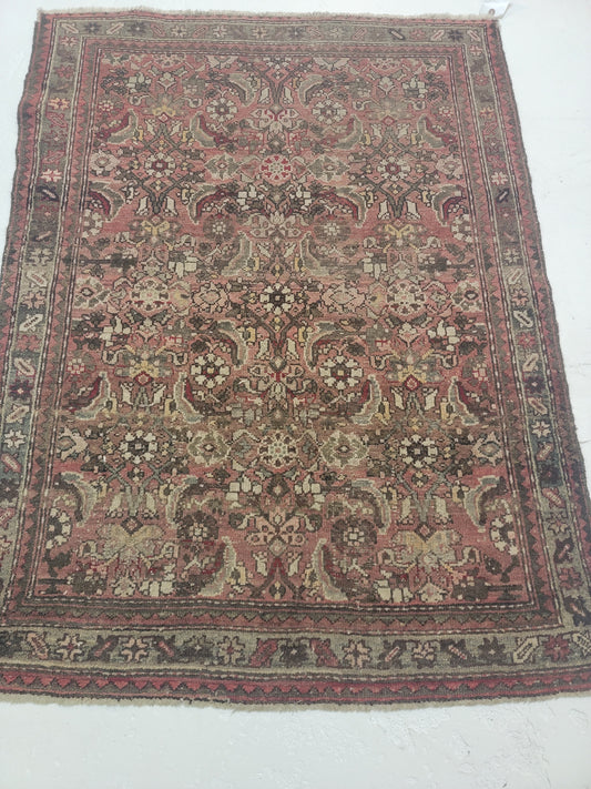 Hand-Knotted Wool Rug Malayer 3'4" x 4'11"
