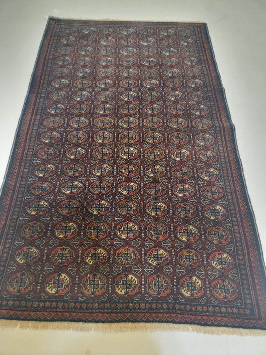 Hand-Knotted Wool Rug Turkman 3'5" x 5'10"