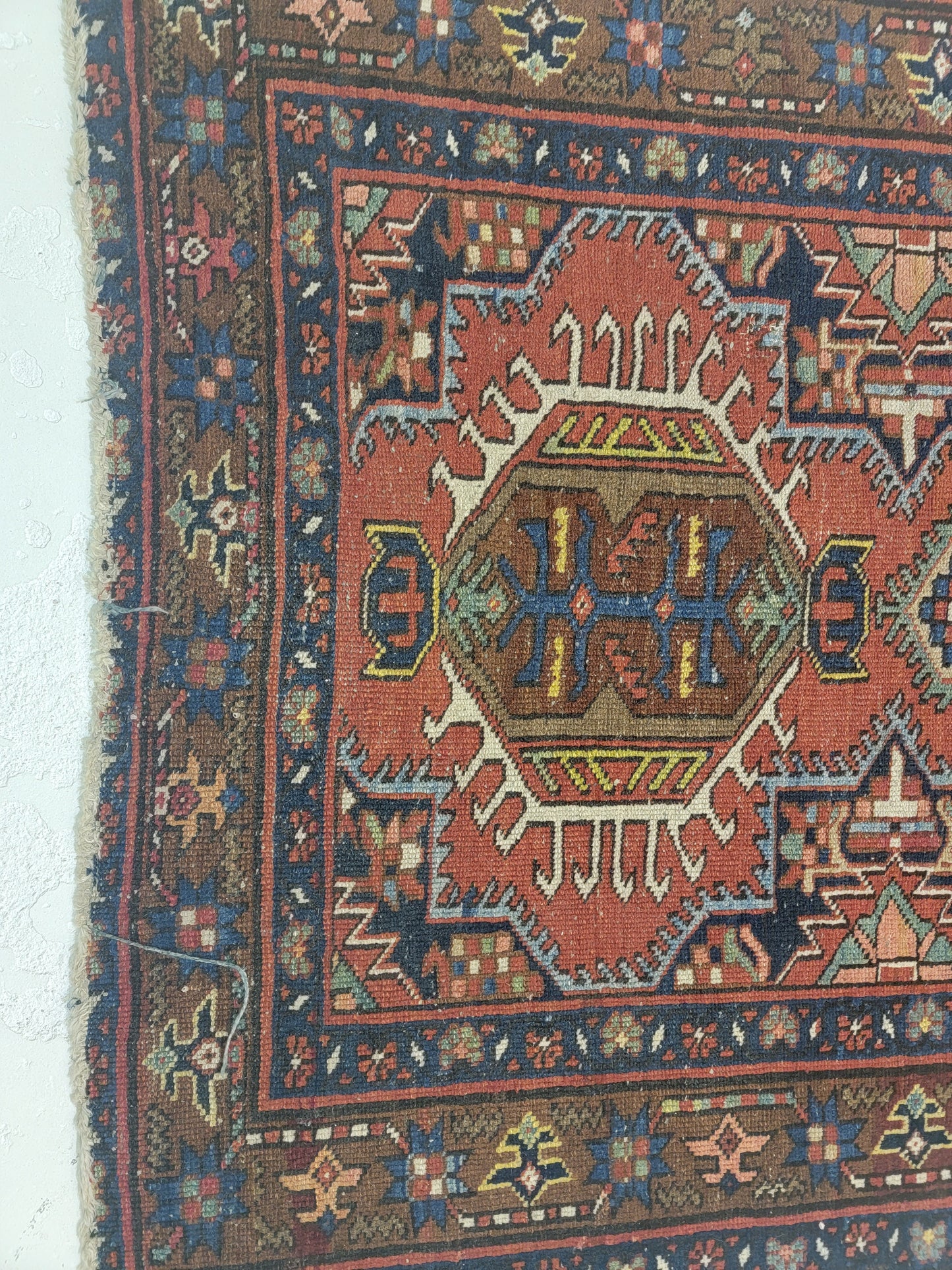Hand-Knotted Wool Rug Heriz Karajeh 3' x 4'8"