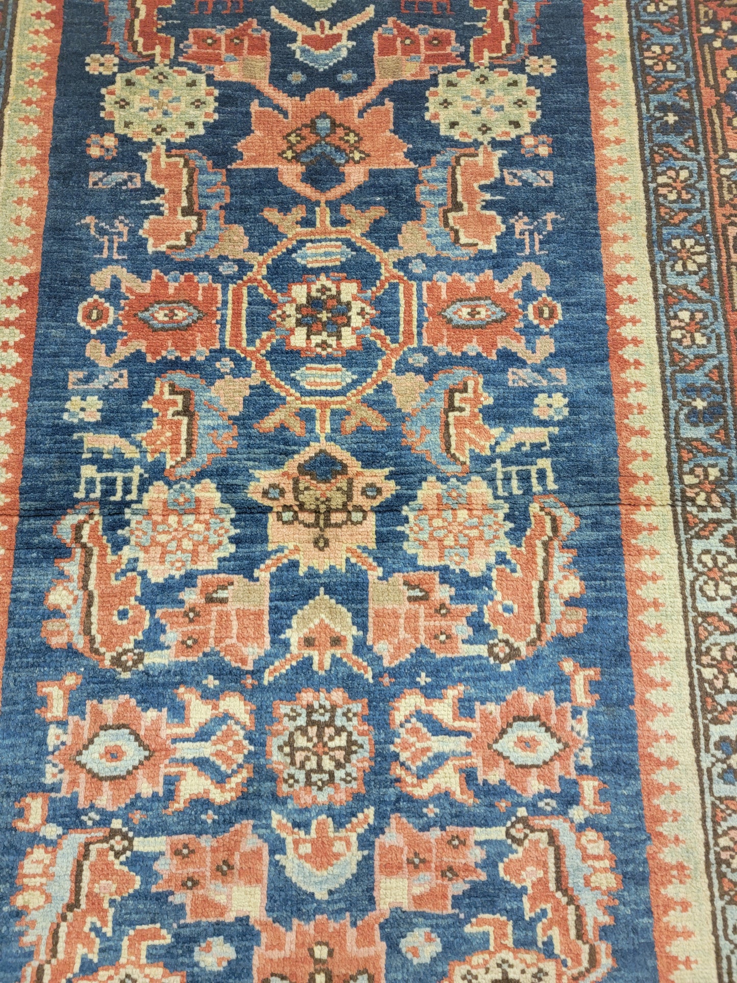 Hand-Knotted Wool Rug Heriz 3'5" x 4'9"