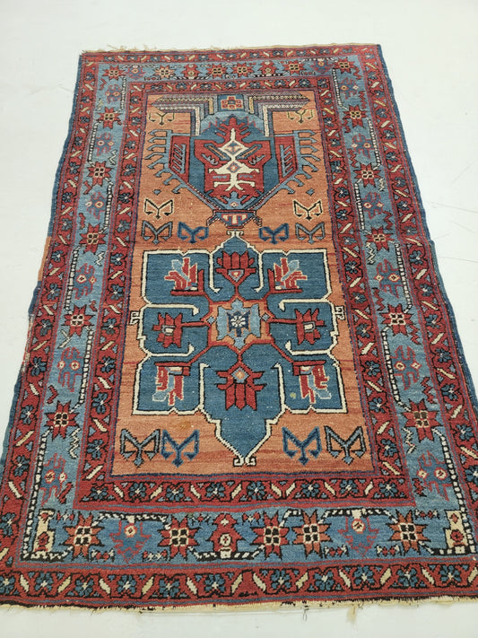 Hand-Knotted Wool Rug Heriz Karajeh 3' x 5'