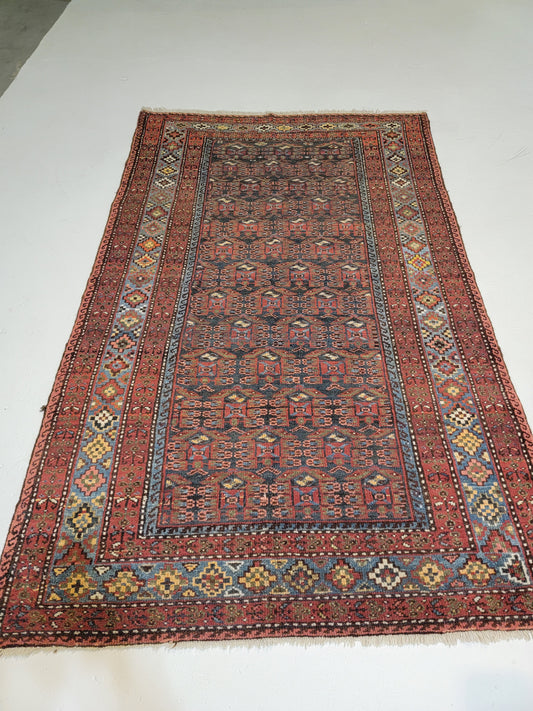 Antique Hand-Knotted Wool Malayer Collectible 4'2" x 6'8"