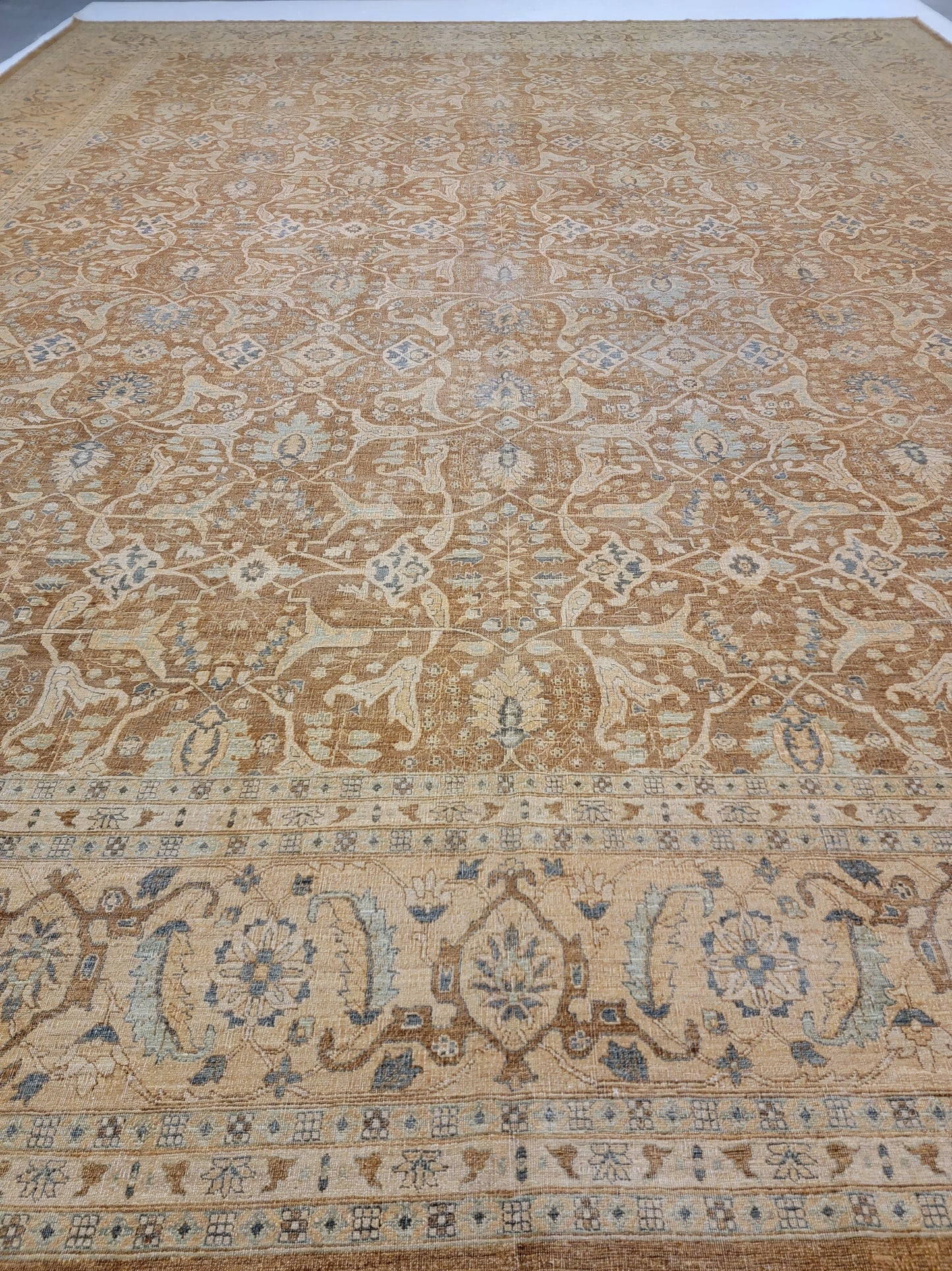 Antique Hand-Knotted Wool Area Rug Sultanabad Egyptian Oversized 16'4" x 20'2"