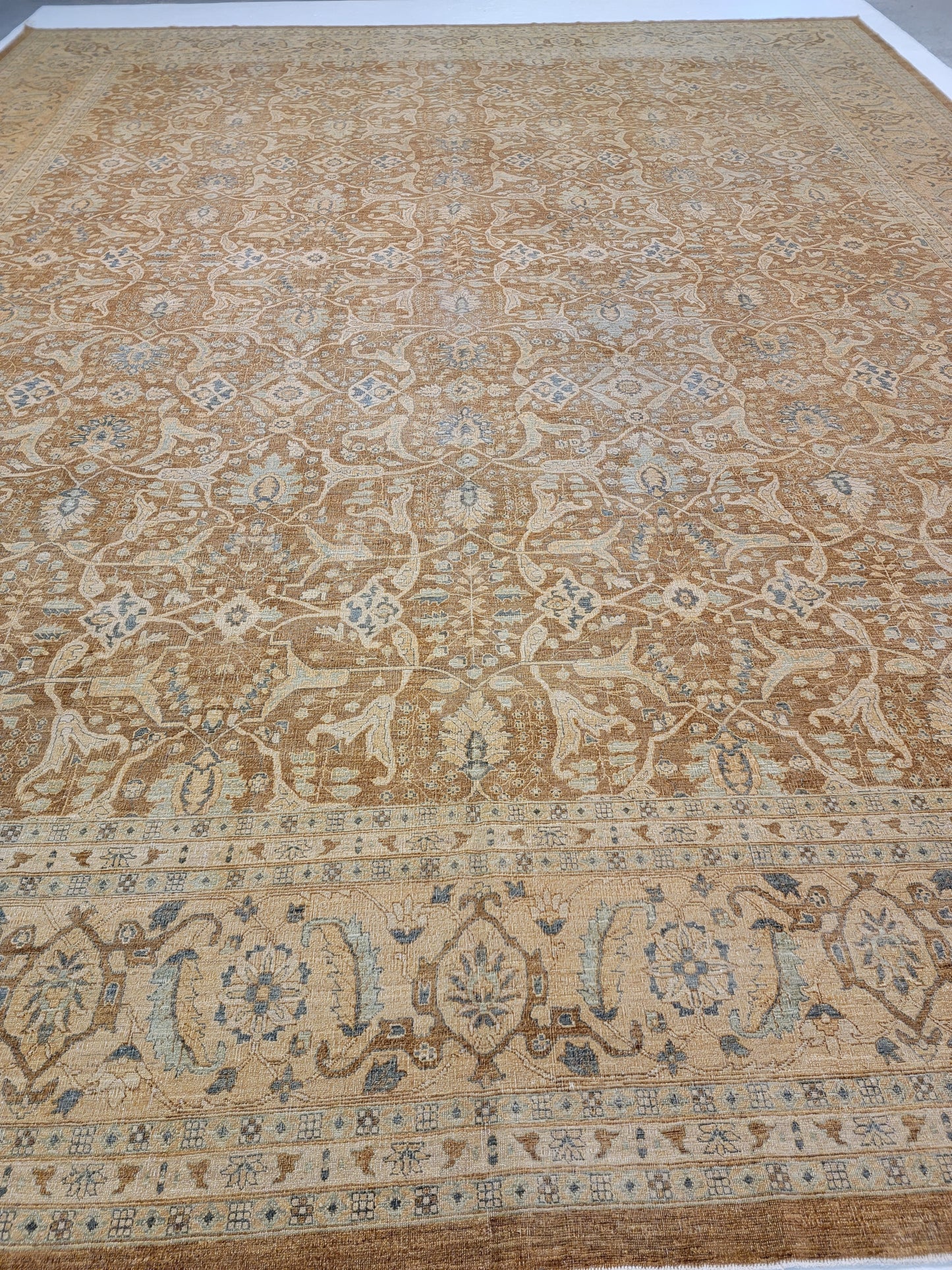 Antique Hand-Knotted Wool Area Rug Sultanabad Egyptian Oversized 16'4" x 20'2"