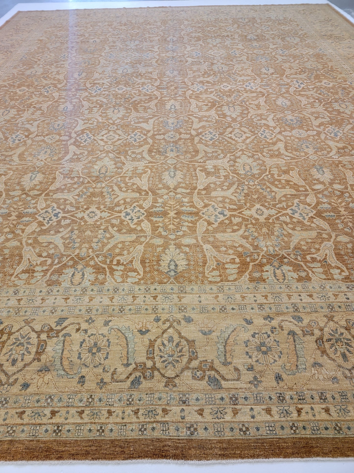 Antique Hand-Knotted Wool Area Rug Sultanabad Egyptian Oversized 16'4" x 20'2"