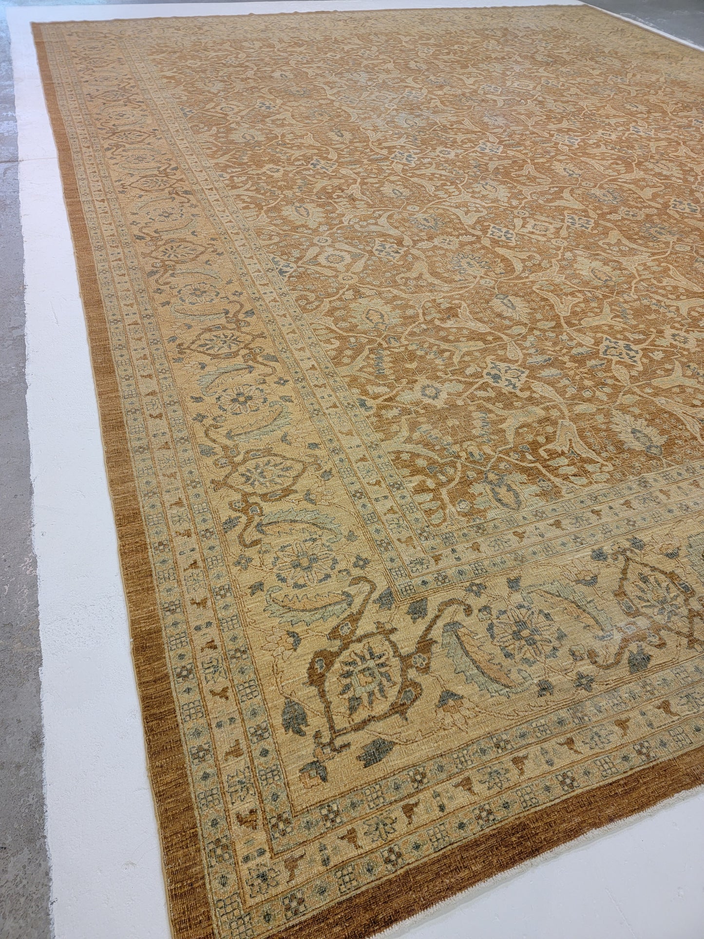 Antique Hand-Knotted Wool Area Rug Sultanabad Egyptian Oversized 16'4" x 20'2"