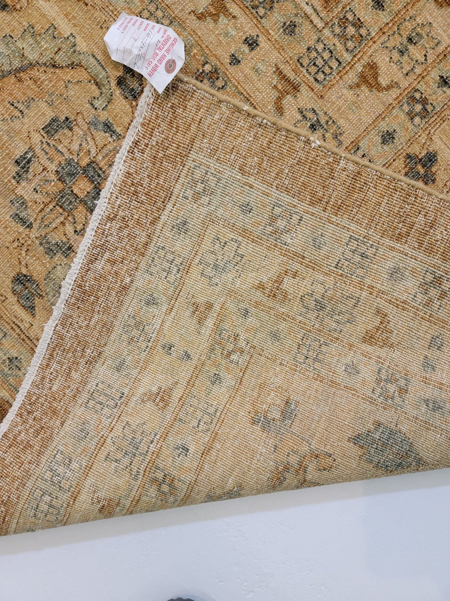 Antique Hand-Knotted Wool Area Rug Sultanabad Egyptian Oversized 16'4" x 20'2"