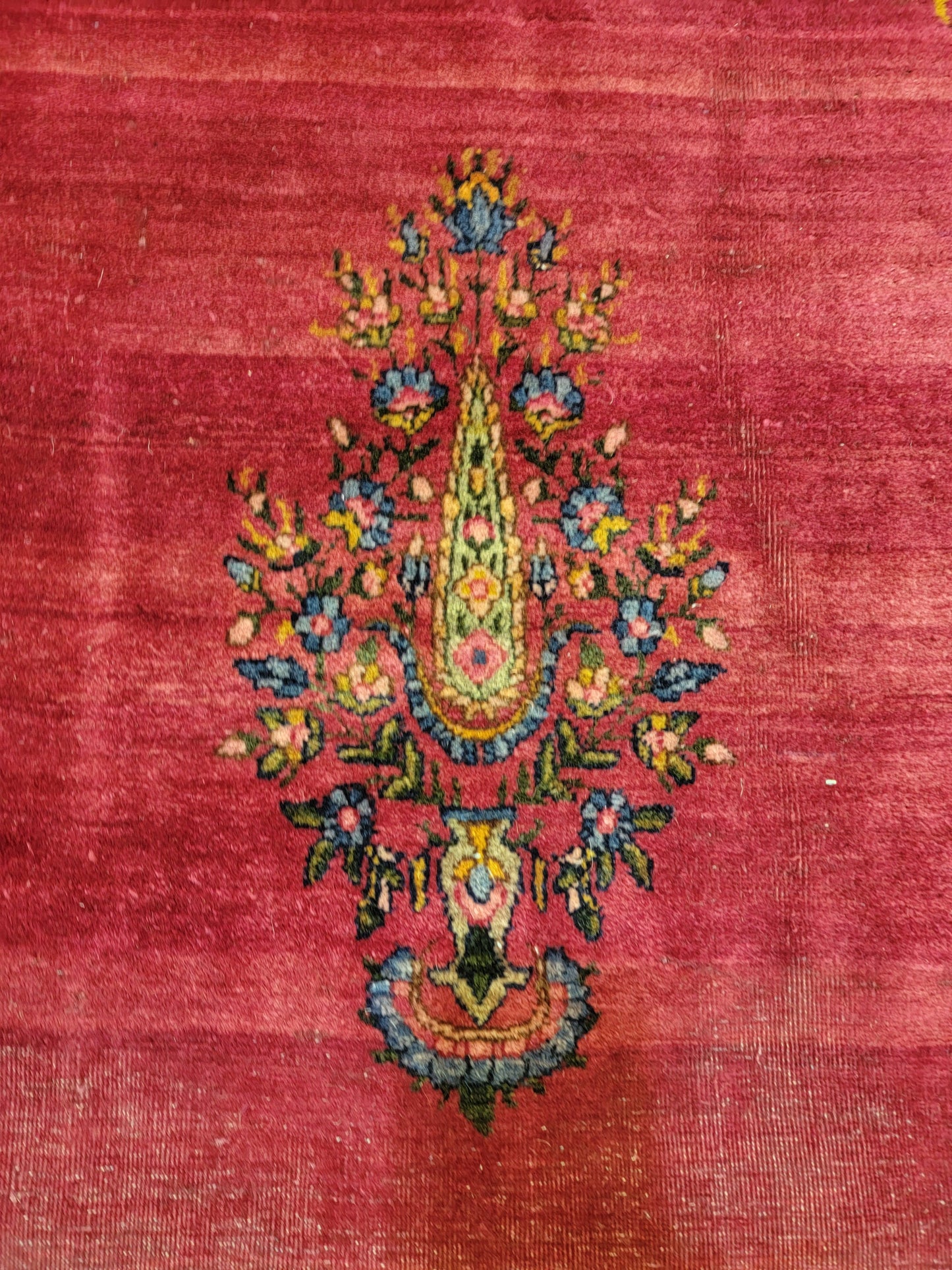 Antique Hand-Knotted Wool Area Rug Kerman 9'7" x 19'5"