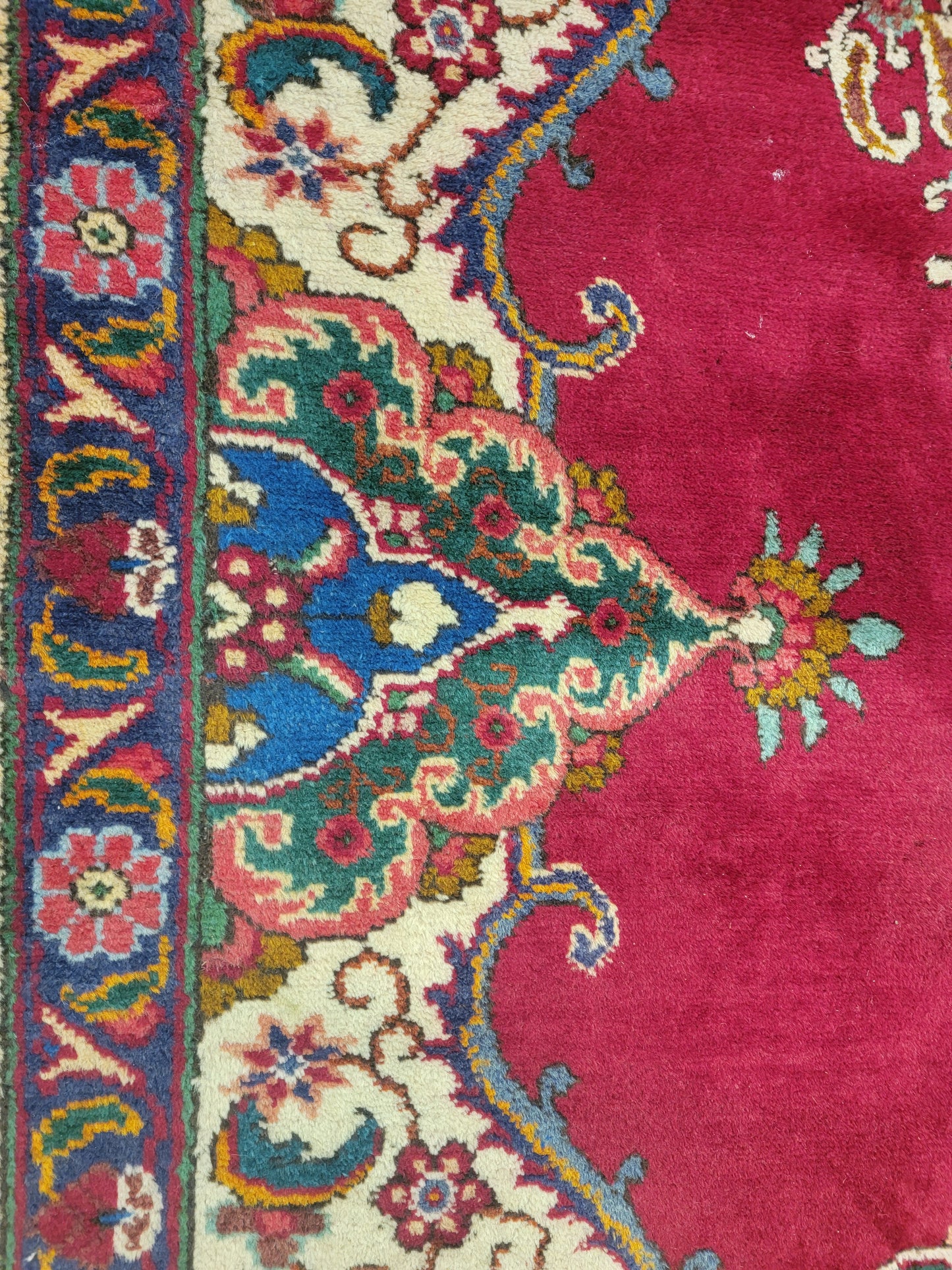 Antique Hand-Knotted Wool Area Rug Tabriz 9'3" x 12'6"