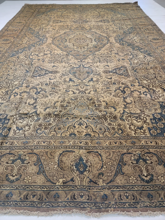 Antique Hand-Knotted Wool Area Rug Tabriz 12' x 19'6"
