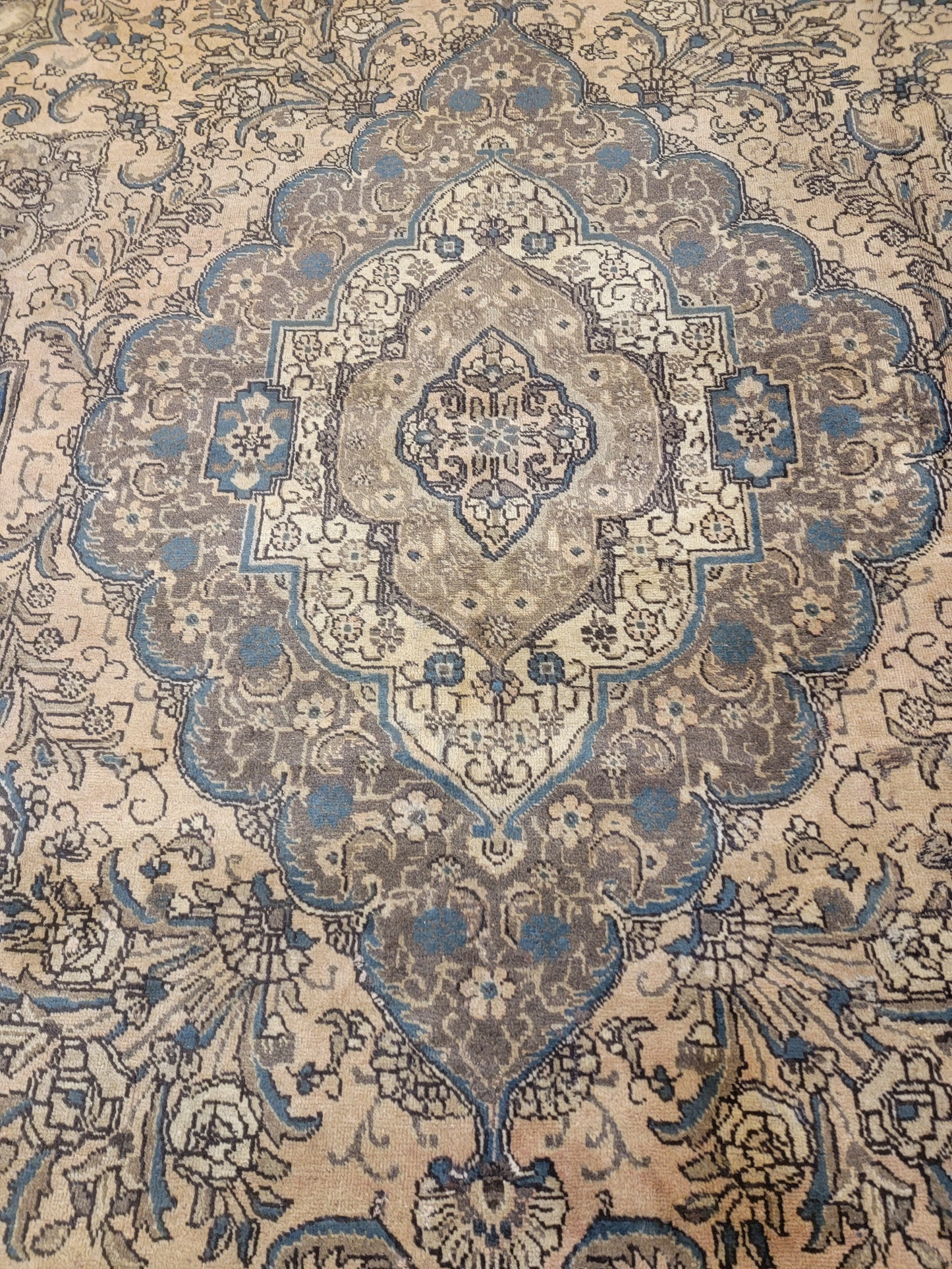 Antique Hand-Knotted Wool Area Rug Tabriz 12' x 19'6"