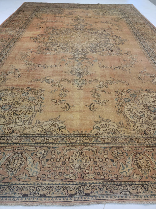 Antique Hand-Knotted Wool Area Rug Tabriz 12'2" x 18'3"