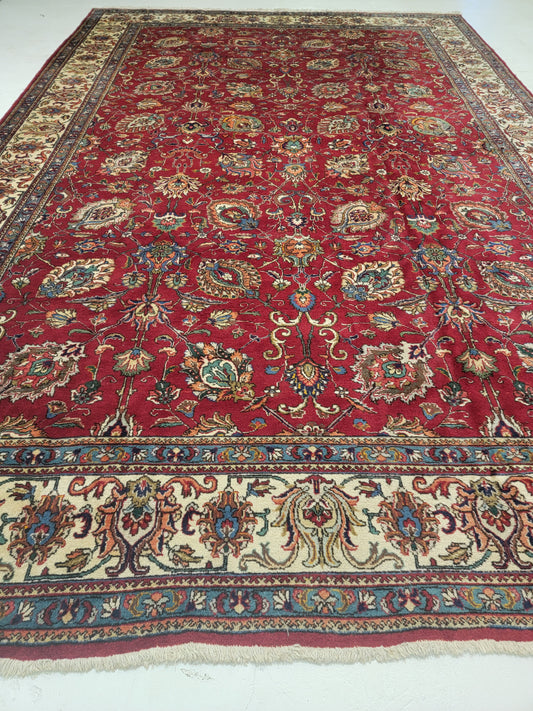 Antique Hand-Knotted Wool Area Rug Tabriz 11' x 16'4"