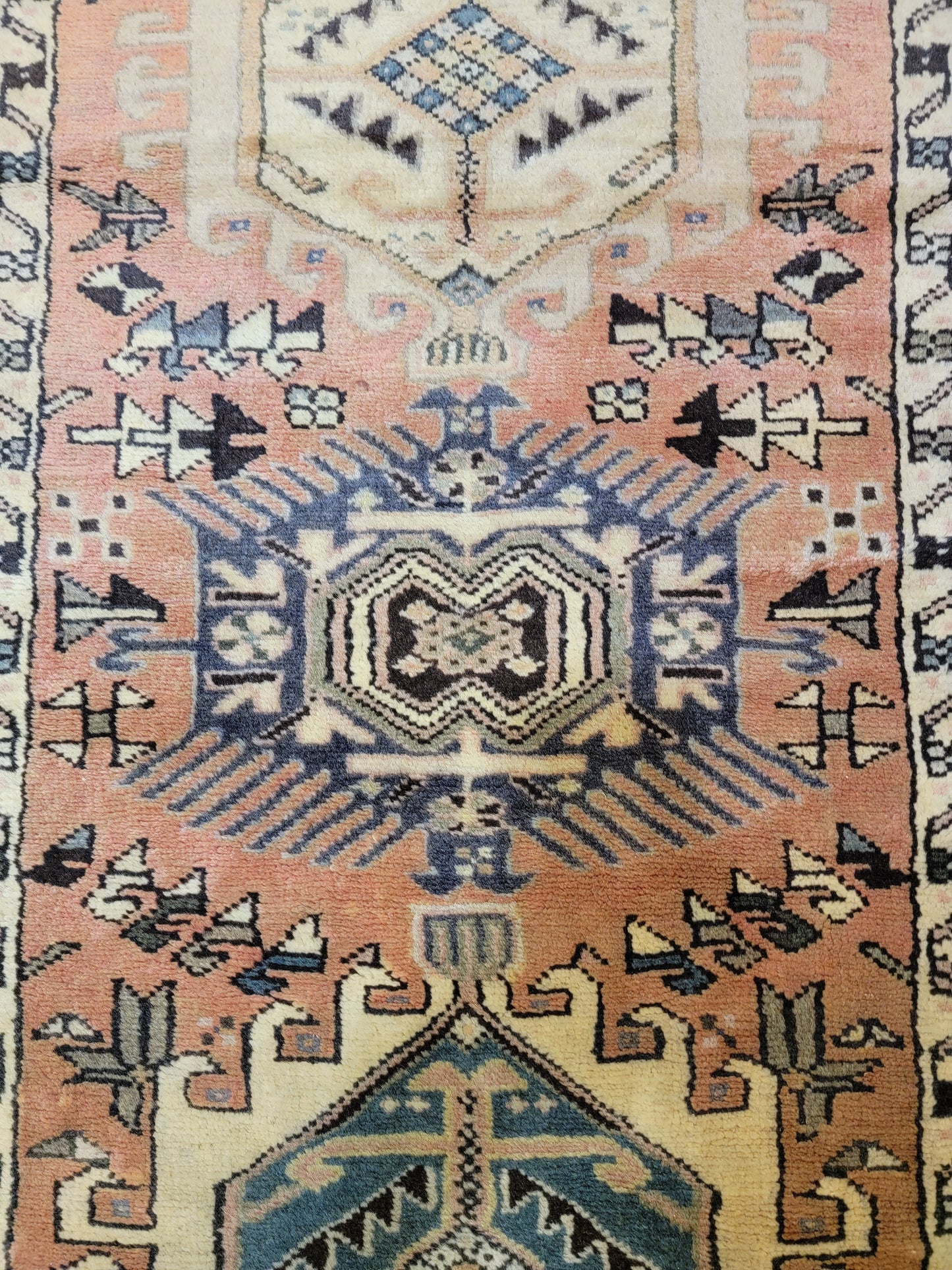 Antique Hand-Knotted Wool Runner Heriz Karajeh 2'8" x 38'8"