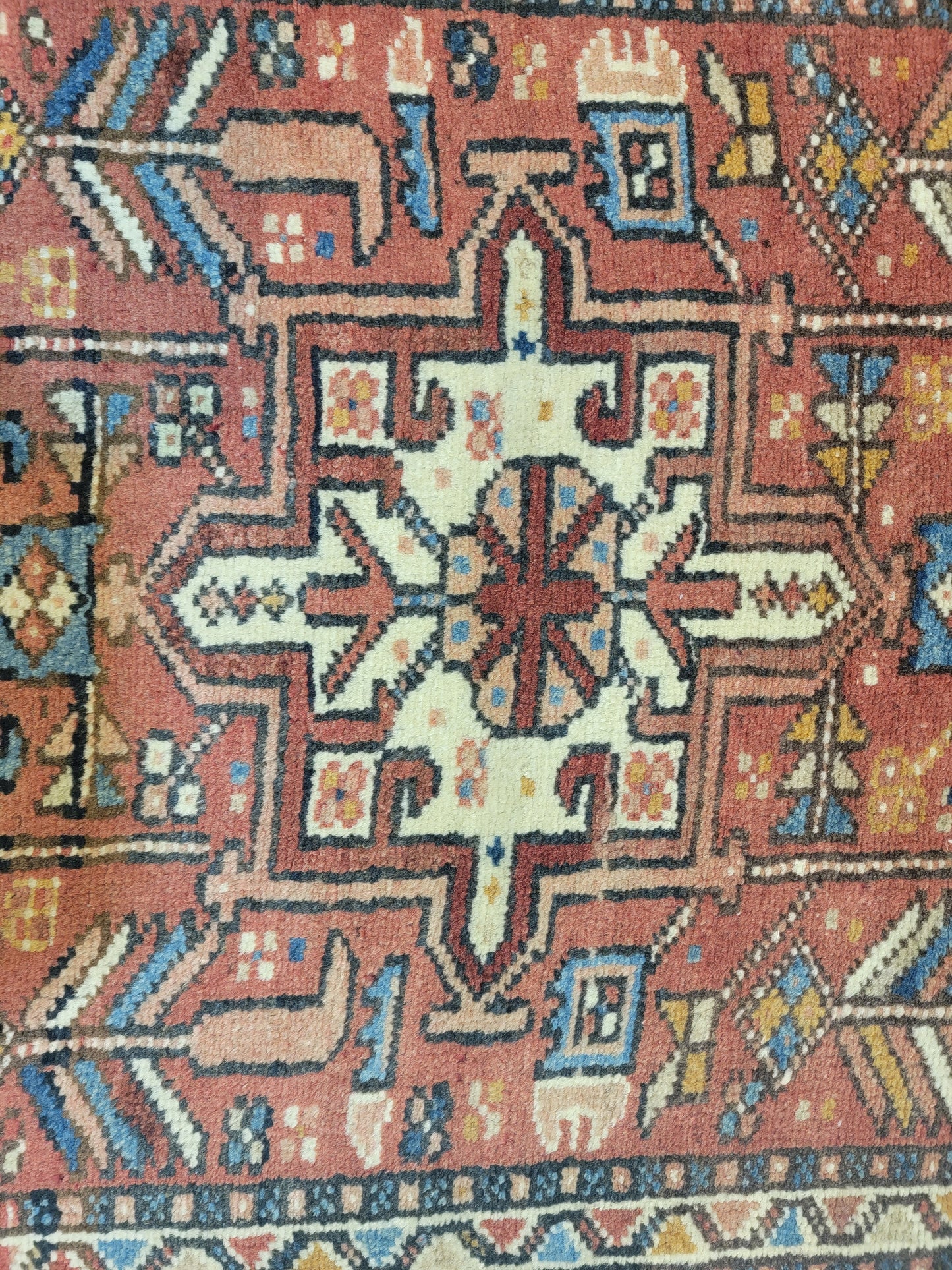 Antique Hand-Knotted Wool Runner Heriz Karajeh 2'2" x 13'9"