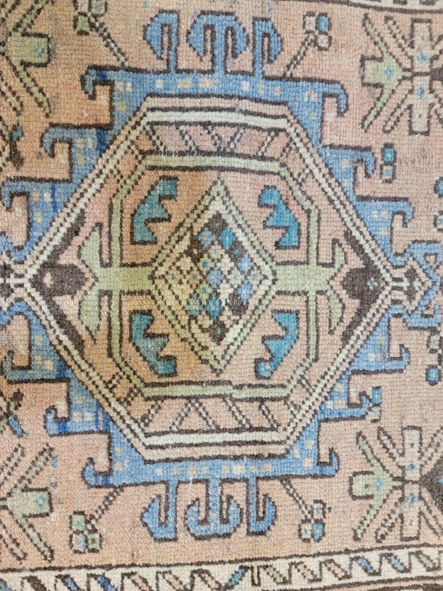 Antique Hand-Knotted Wool Runner Heriz Karajeh 2'10" x 11'10"