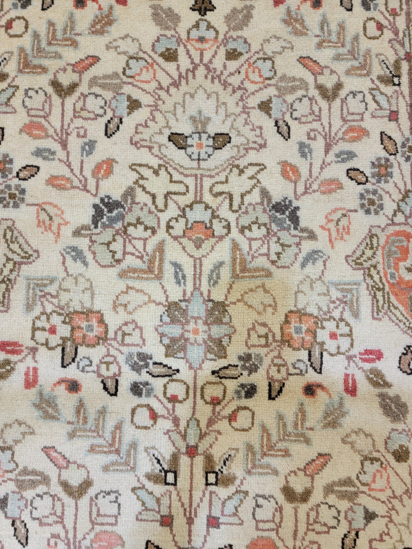 Antique Hand-Knotted Wool Runner Tabriz Tabatabaei 2'6" x 12'6"