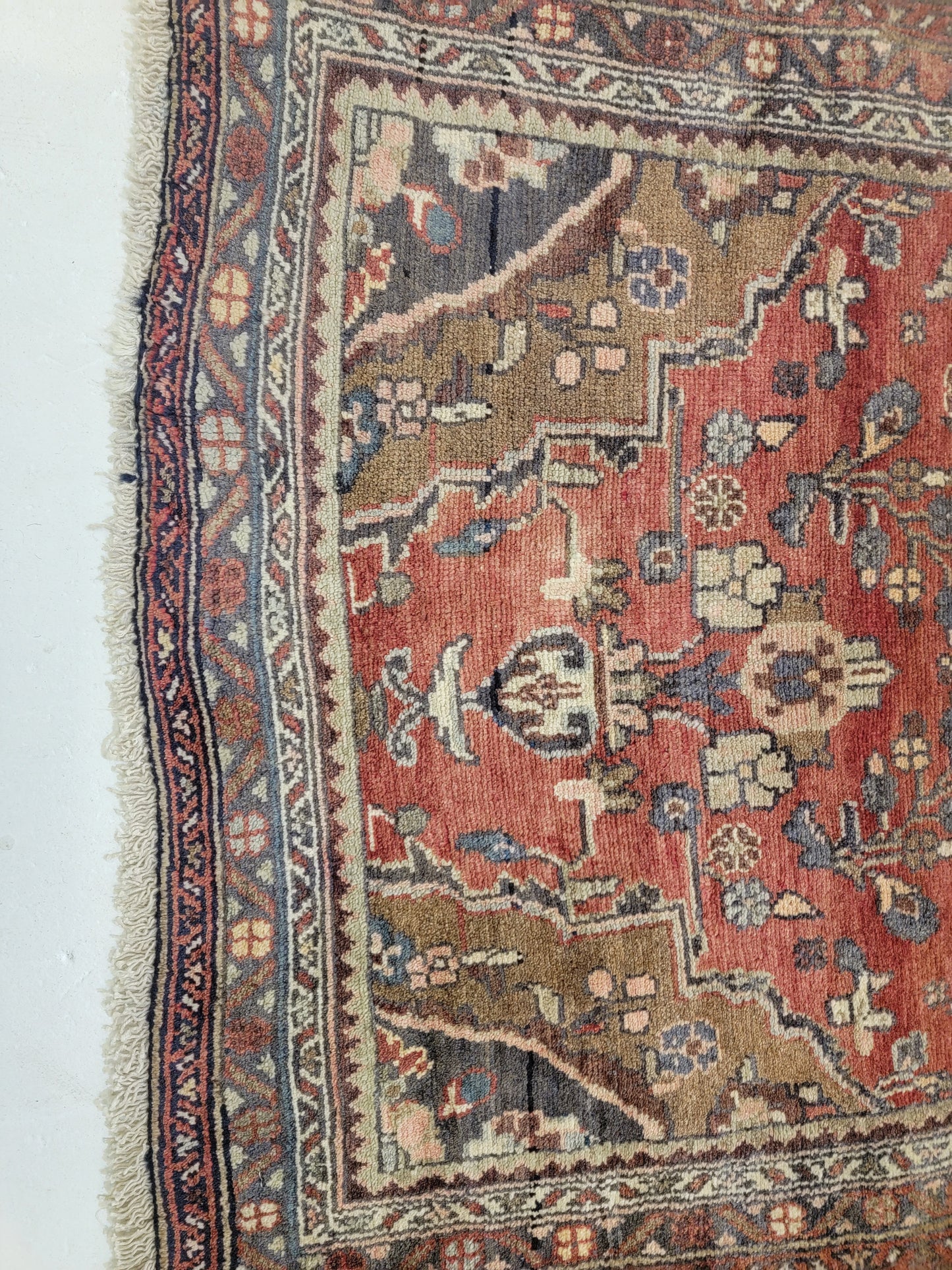 Antique Hand-Knotted Wool Runner Hamedan Rudbar 2'10" x 13'