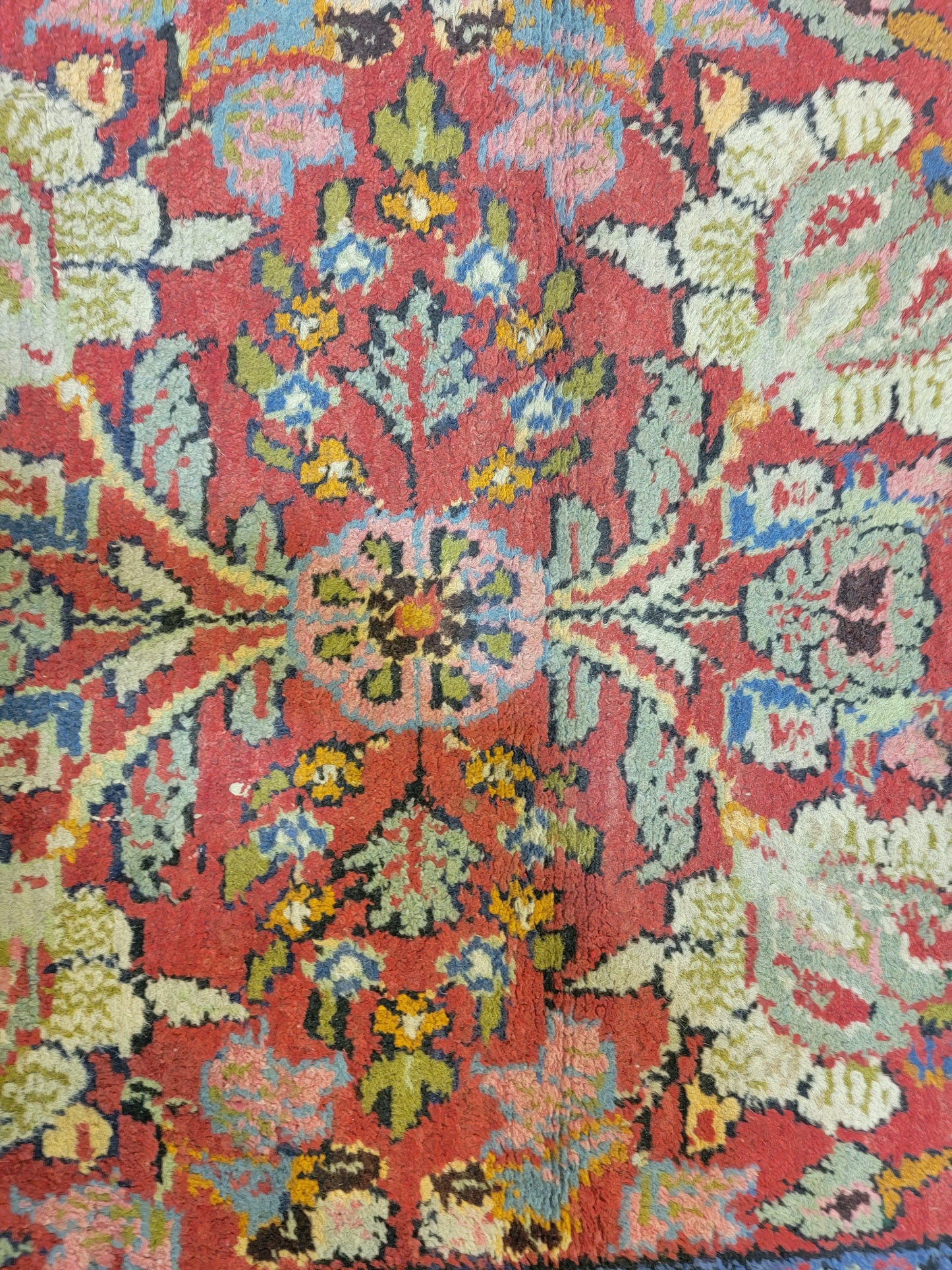 Antique Hand-Knotted Wool Runner Mahal 2'10" x 11'8"