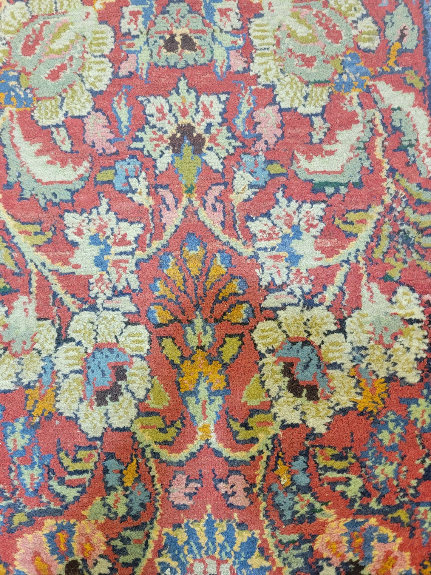 Antique Hand-Knotted Wool Runner Mahal 2'10" x 11'8"