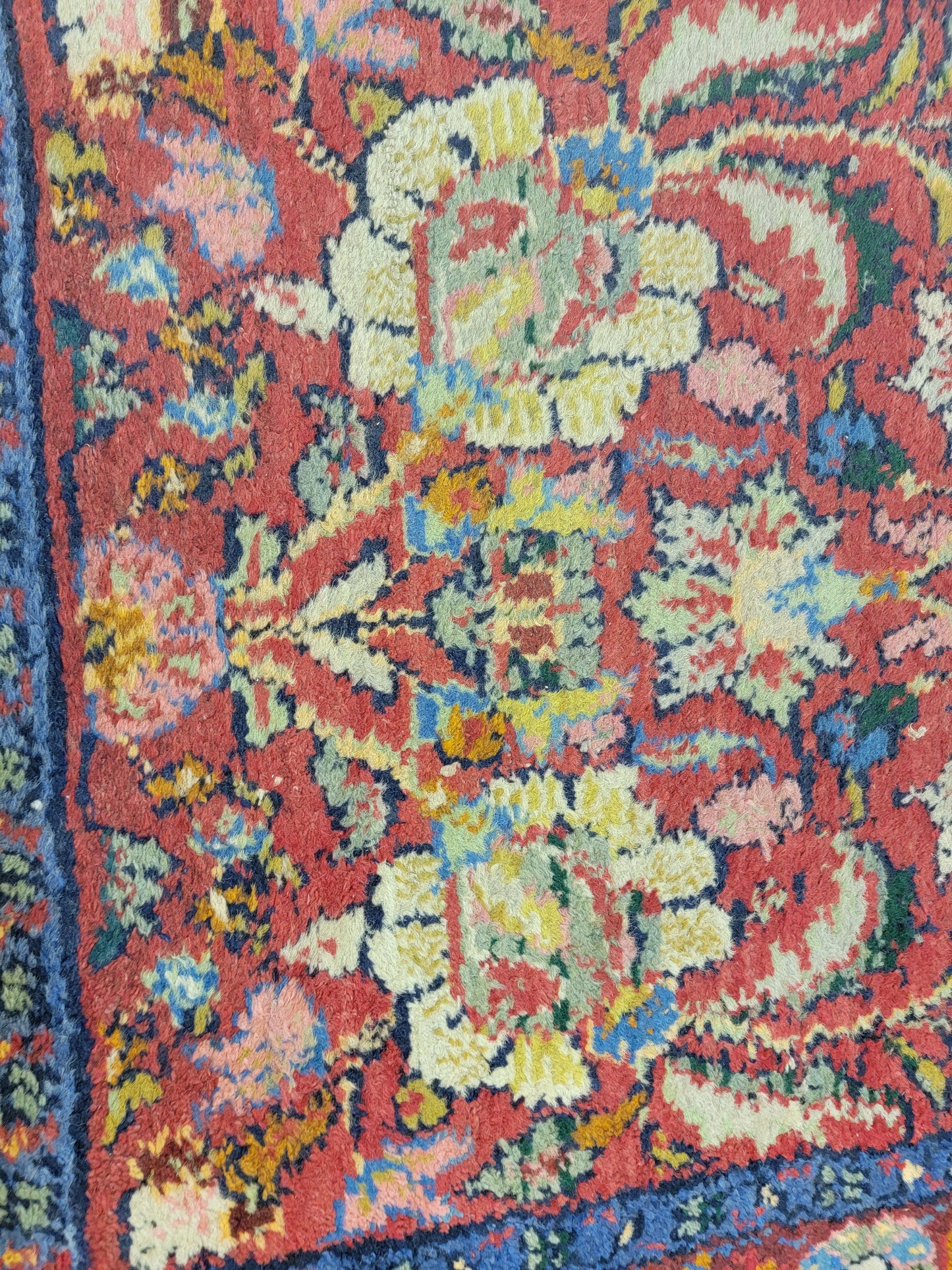 Antique Hand-Knotted Wool Runner Mahal 2'10" x 11'8"