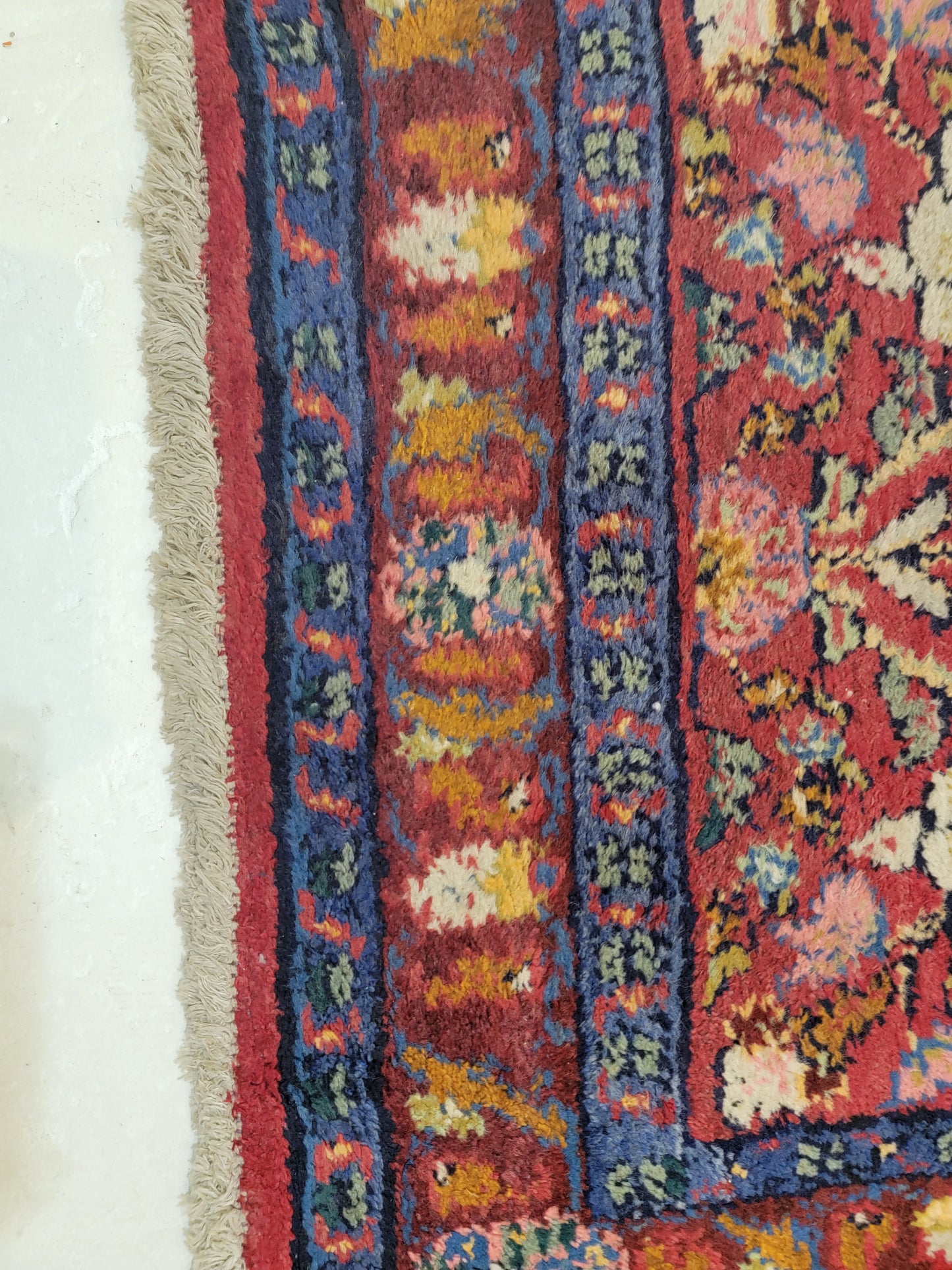 Antique Hand-Knotted Wool Runner Mahal 2'10" x 11'8"