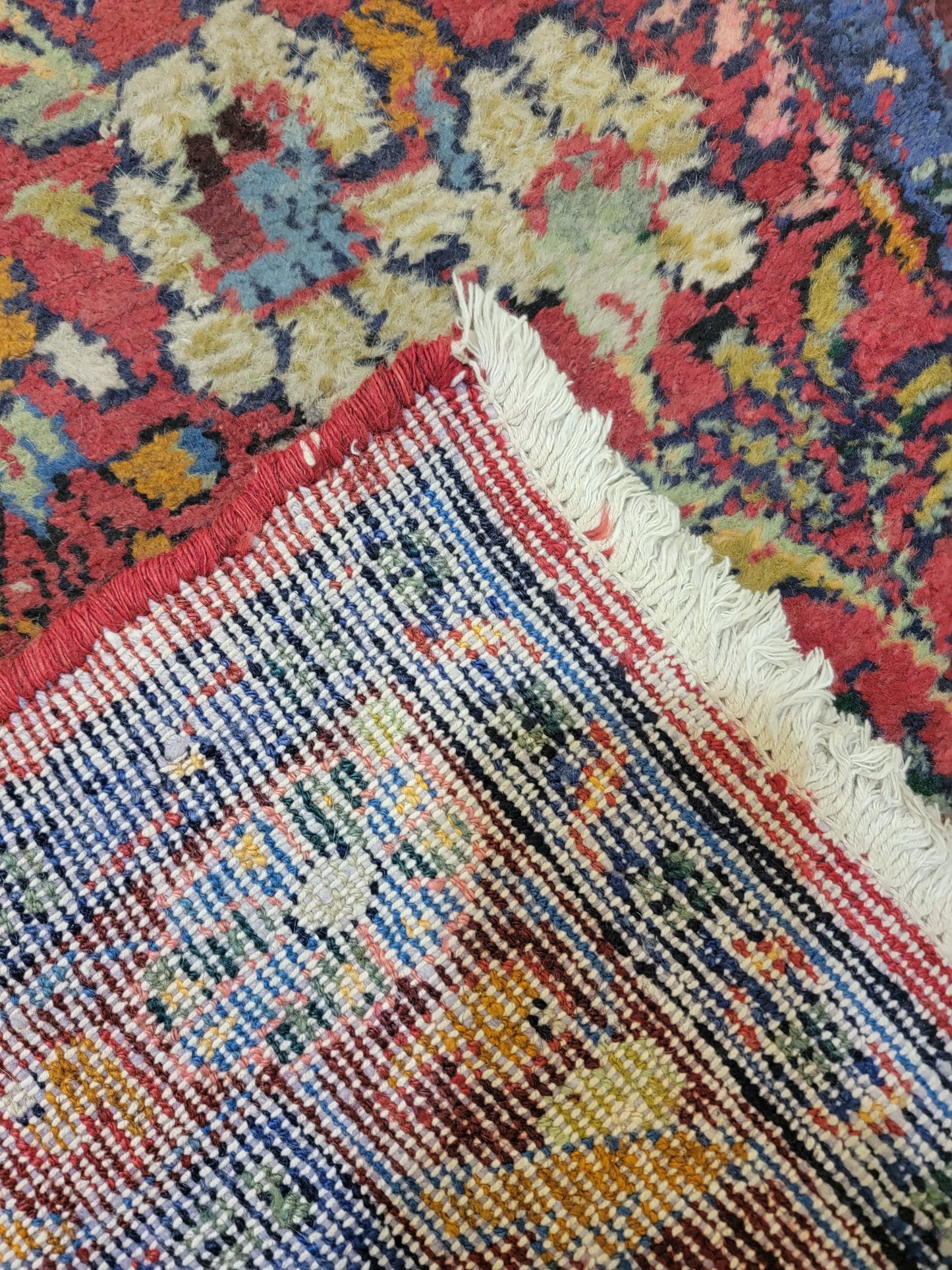 Antique Hand-Knotted Wool Runner Mahal 2'10" x 11'8"