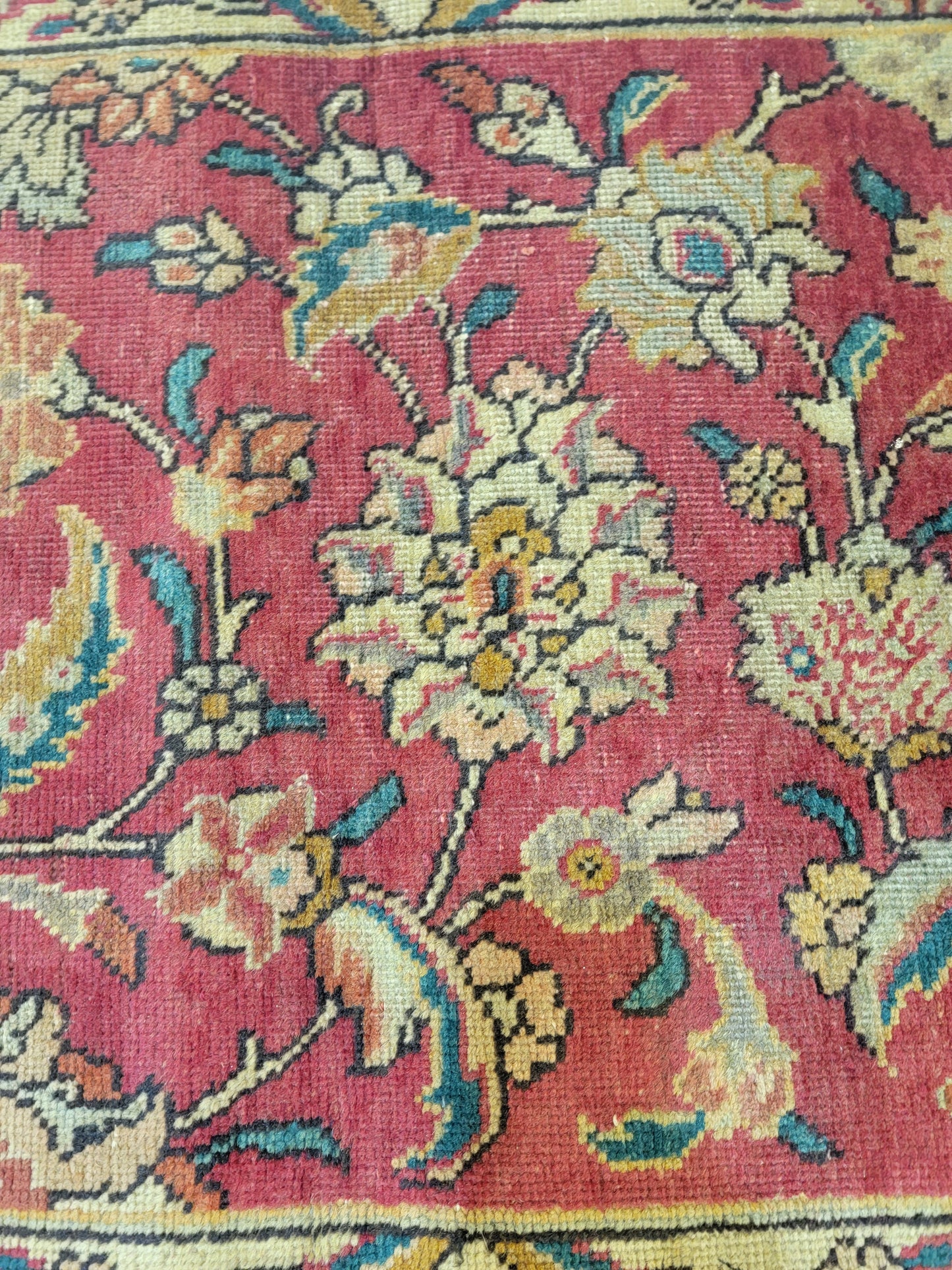 Antique Hand-Knotted Wool Runner Tabriz Signed Rug 2'9" x 12'9"