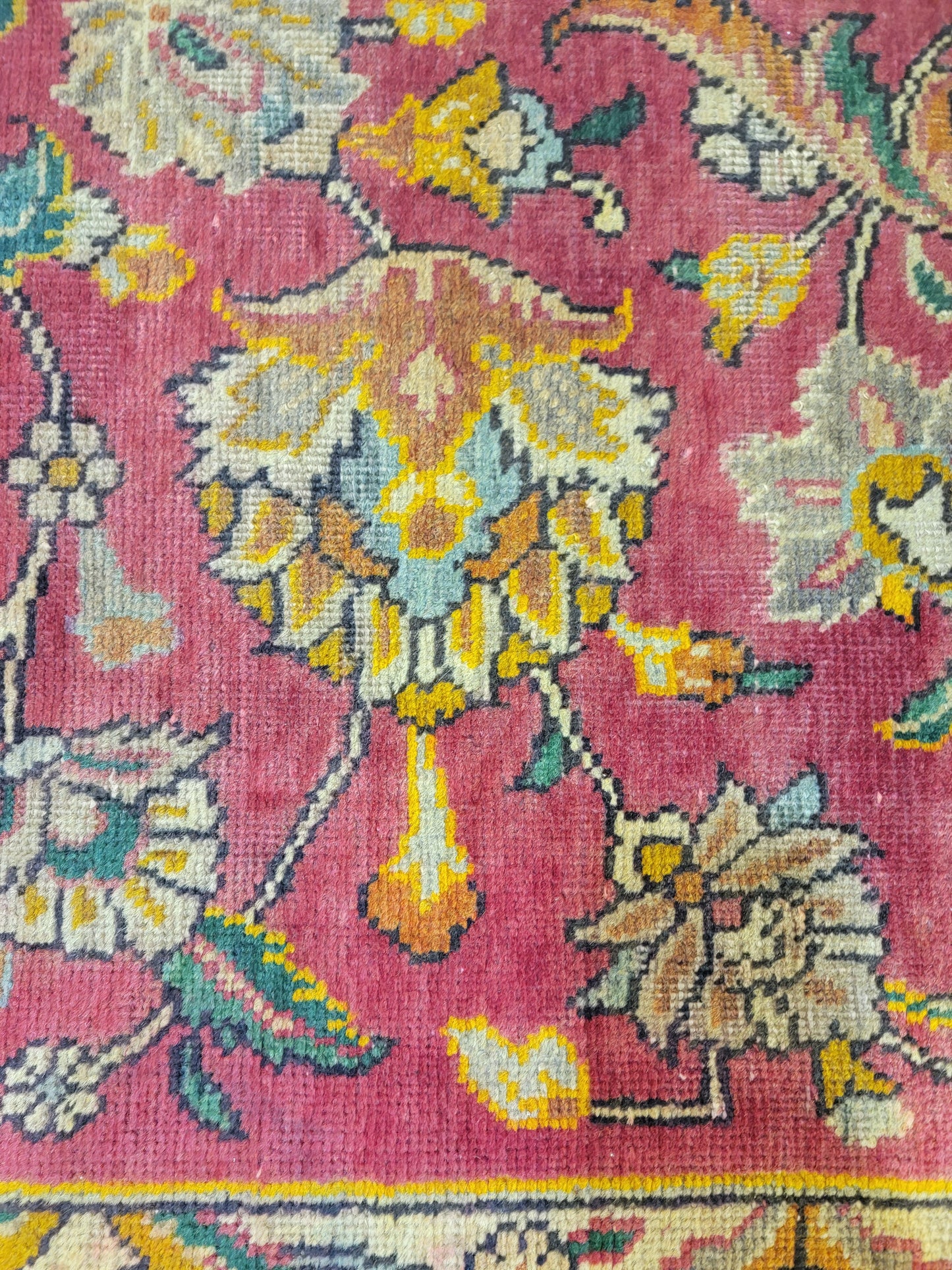 Antique Hand-Knotted Wool Runner Tabriz Signed Rug 2'9" x 12'9"