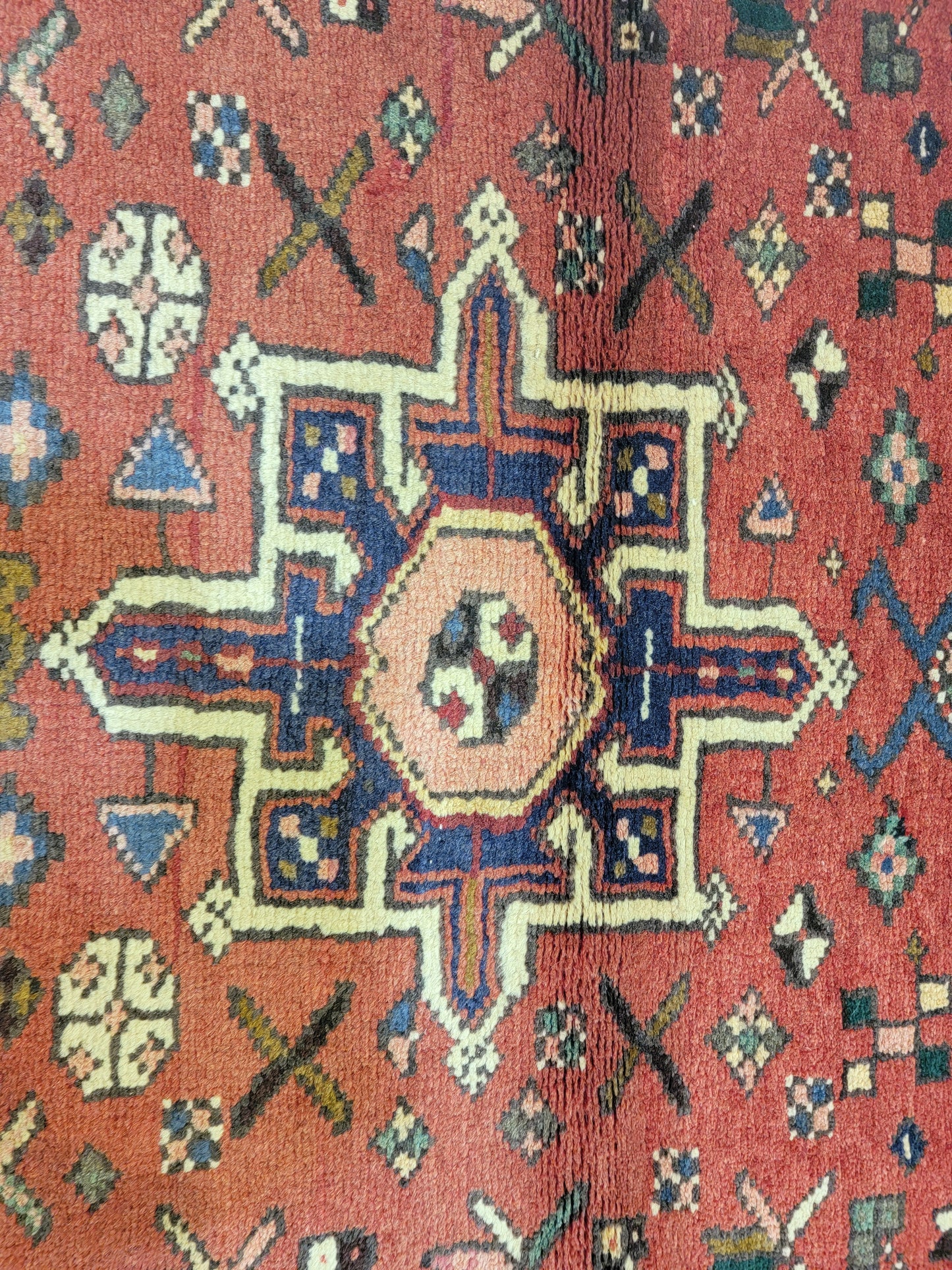 Antique Hand-Knotted Wool Runner Heriz Karajeh 2'7" x 13'2"
