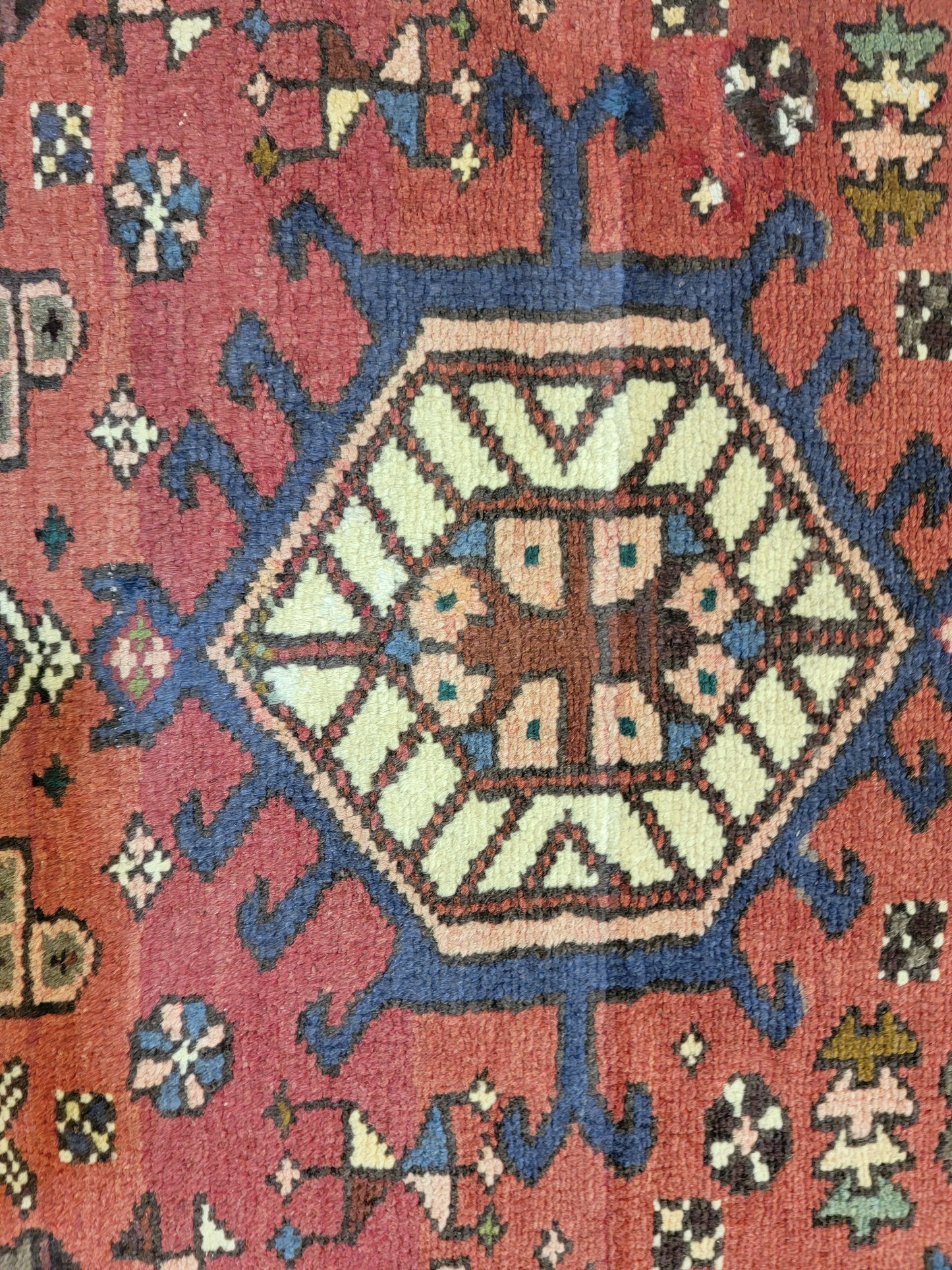 Antique Hand-Knotted Wool Runner Heriz Karajeh 2'7" x 13'2"