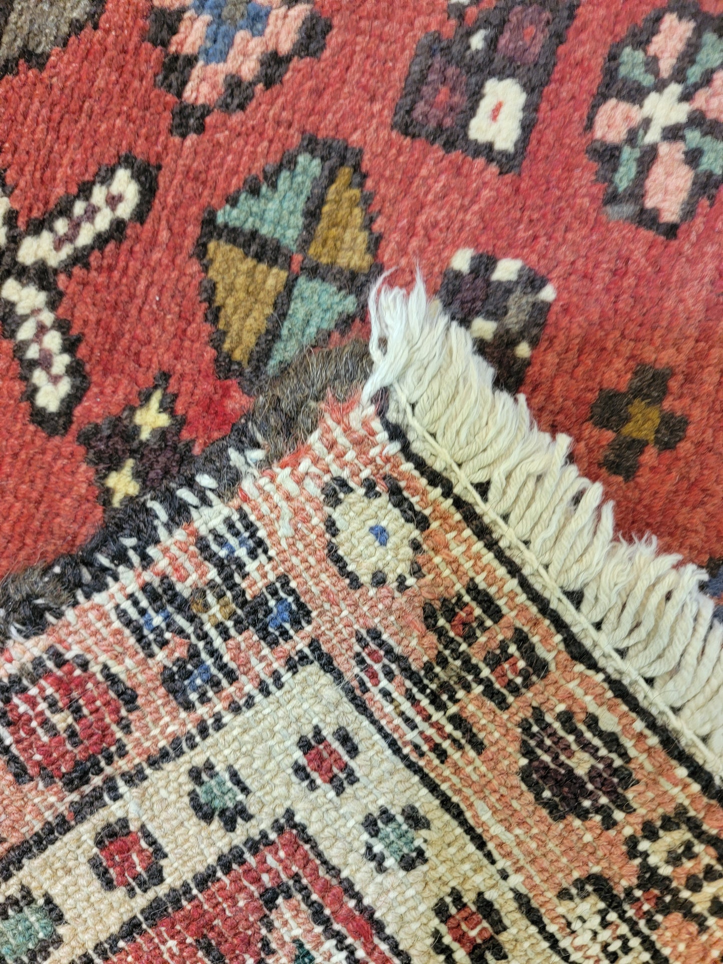 Antique Hand-Knotted Wool Runner Heriz Karajeh 2'7" x 13'2"