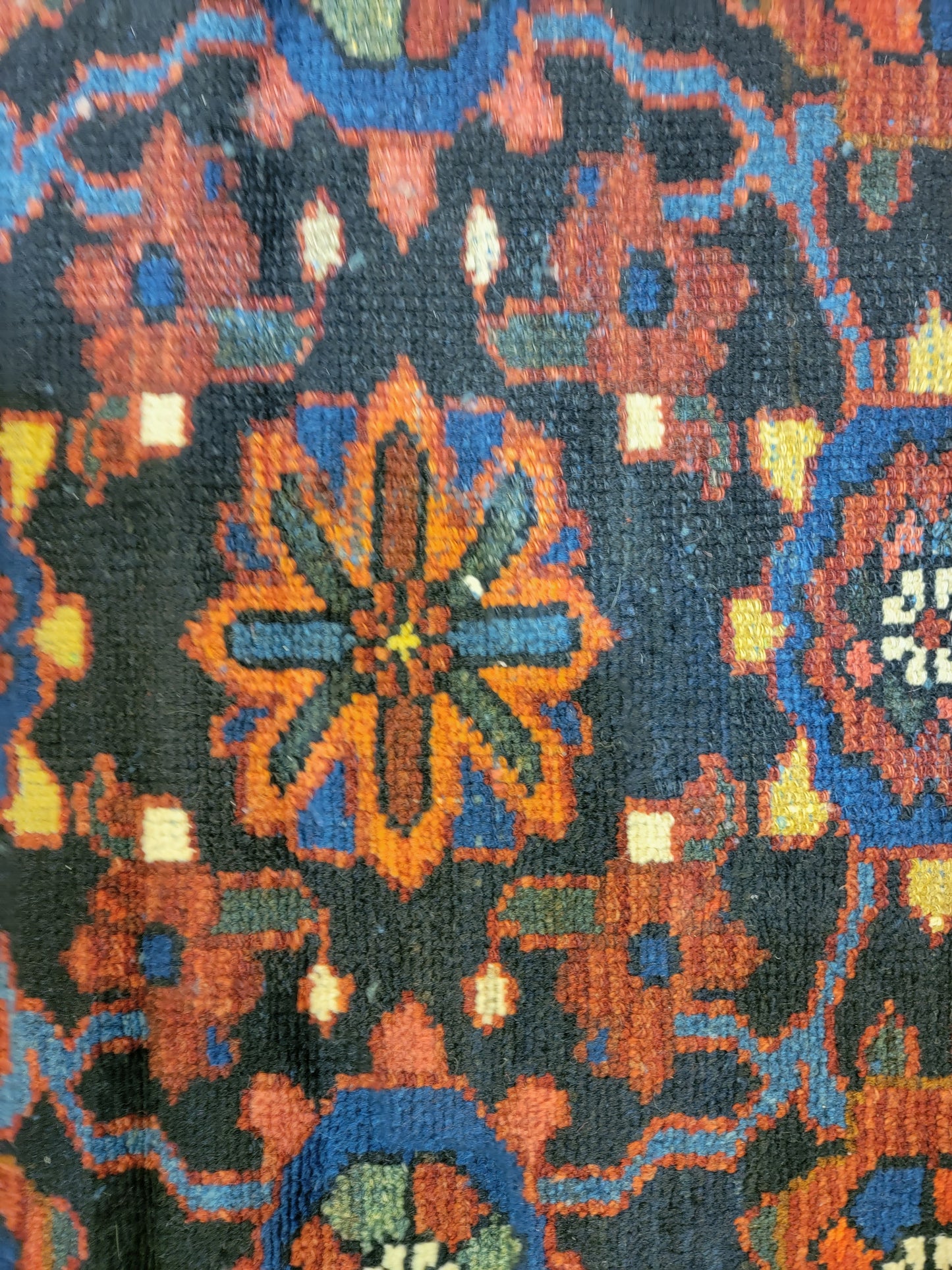 Antique Hand-Knotted Wool Runner Bakhtiari 3'2" x 12'