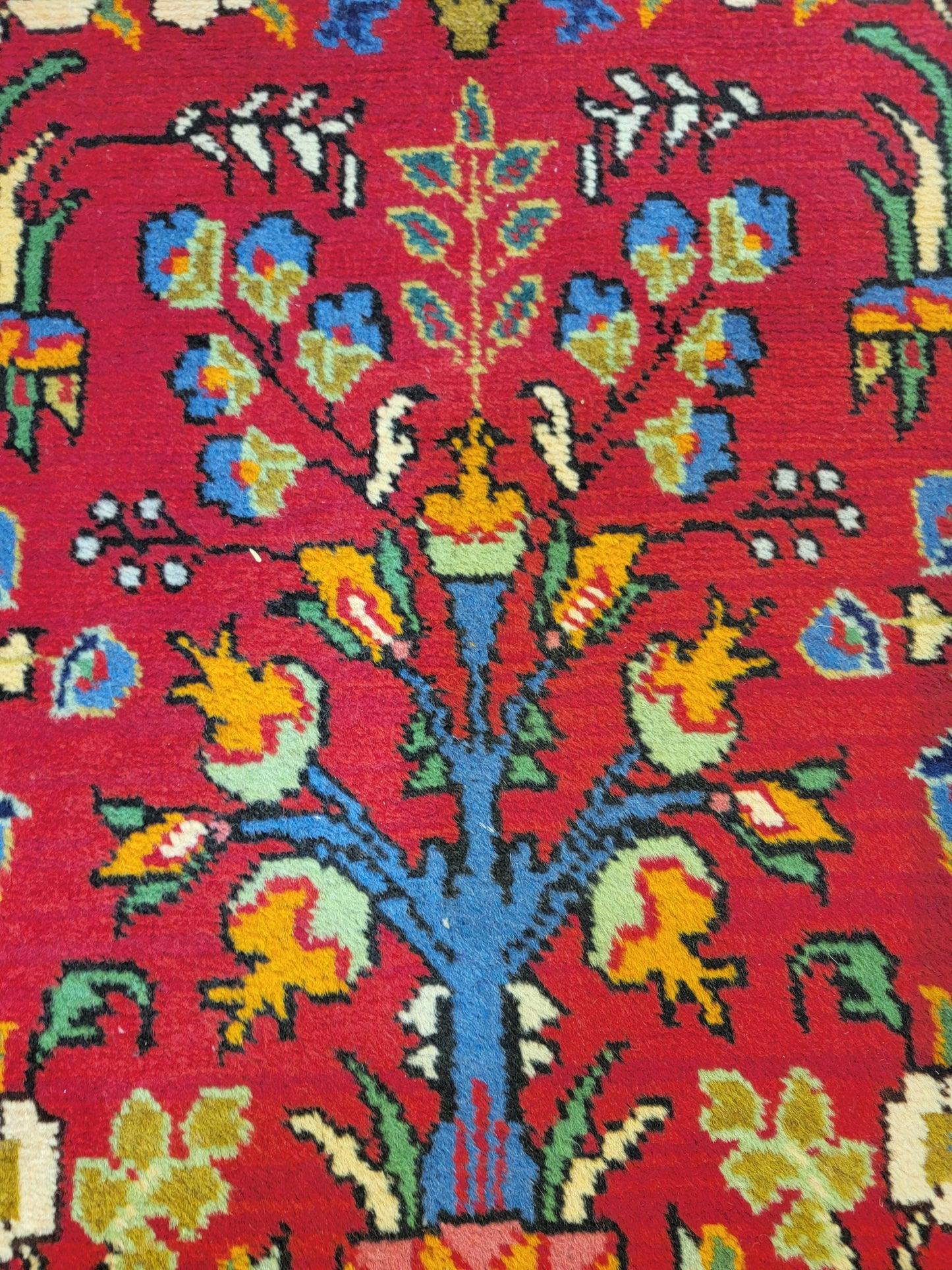 Antique Hand-Knotted Wool Runner Hamedan Rudbar 3'6" x 12'8"