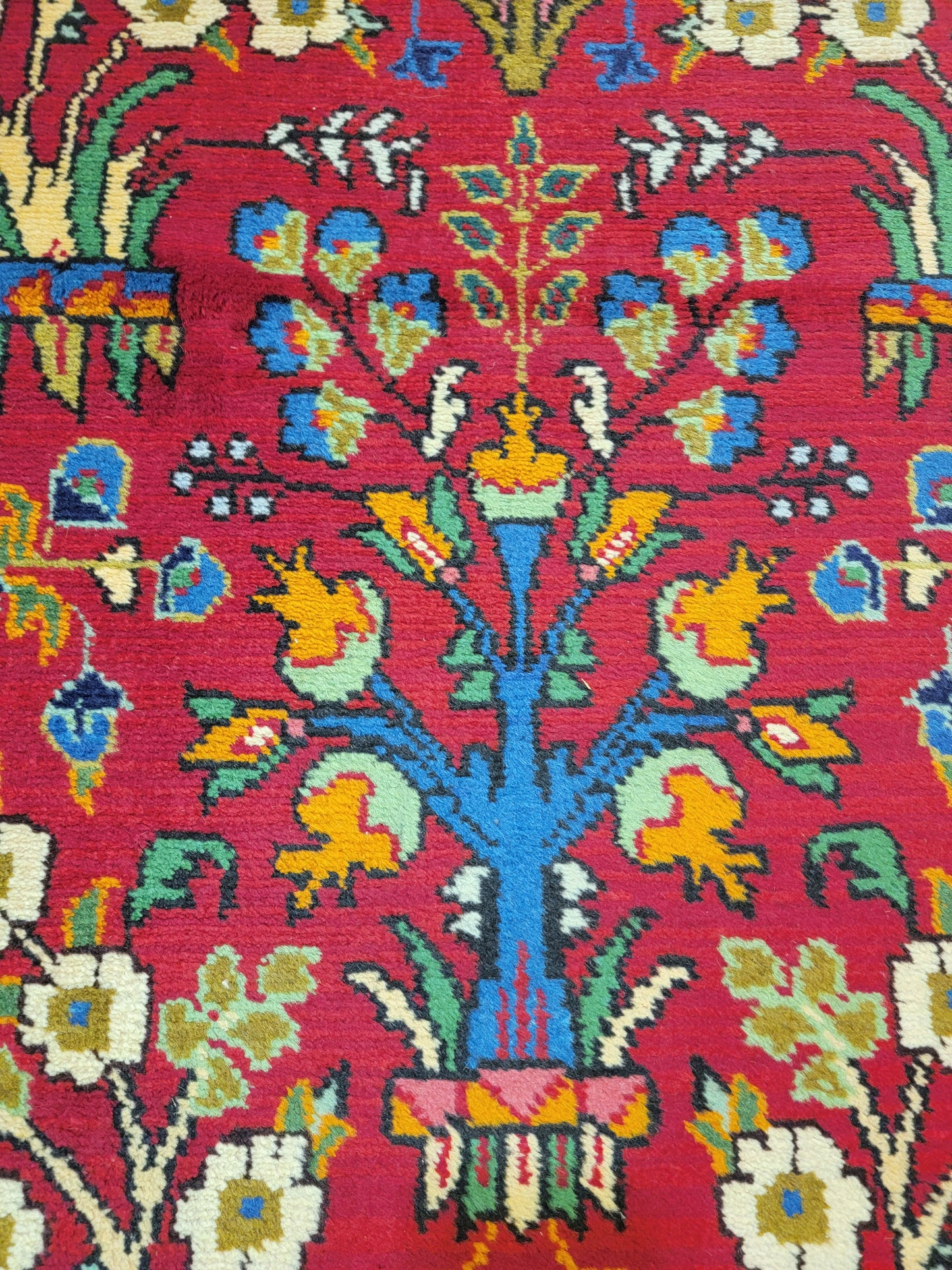 Antique Hand-Knotted Wool Runner Hamedan Rudbar 3'6" x 12'8"