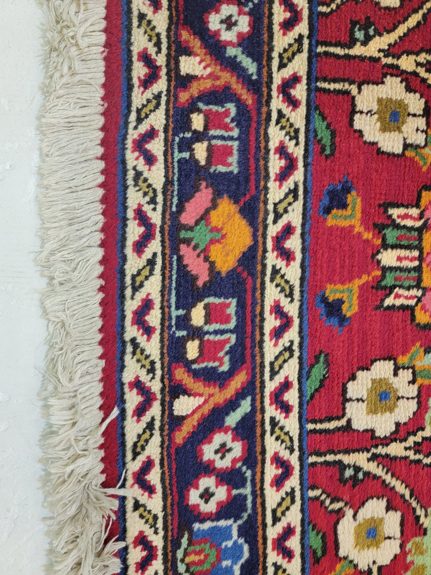 Antique Hand-Knotted Wool Runner Hamedan Rudbar 3'6" x 12'8"
