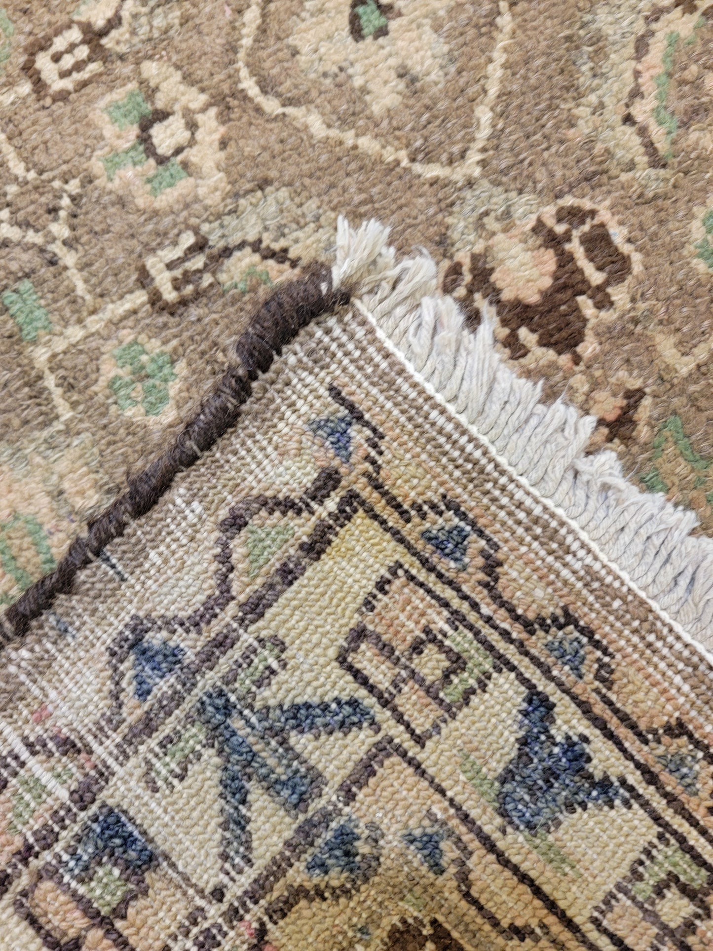 Antique Hand-Knotted Wool Runner Mahal 3'2" x 13'