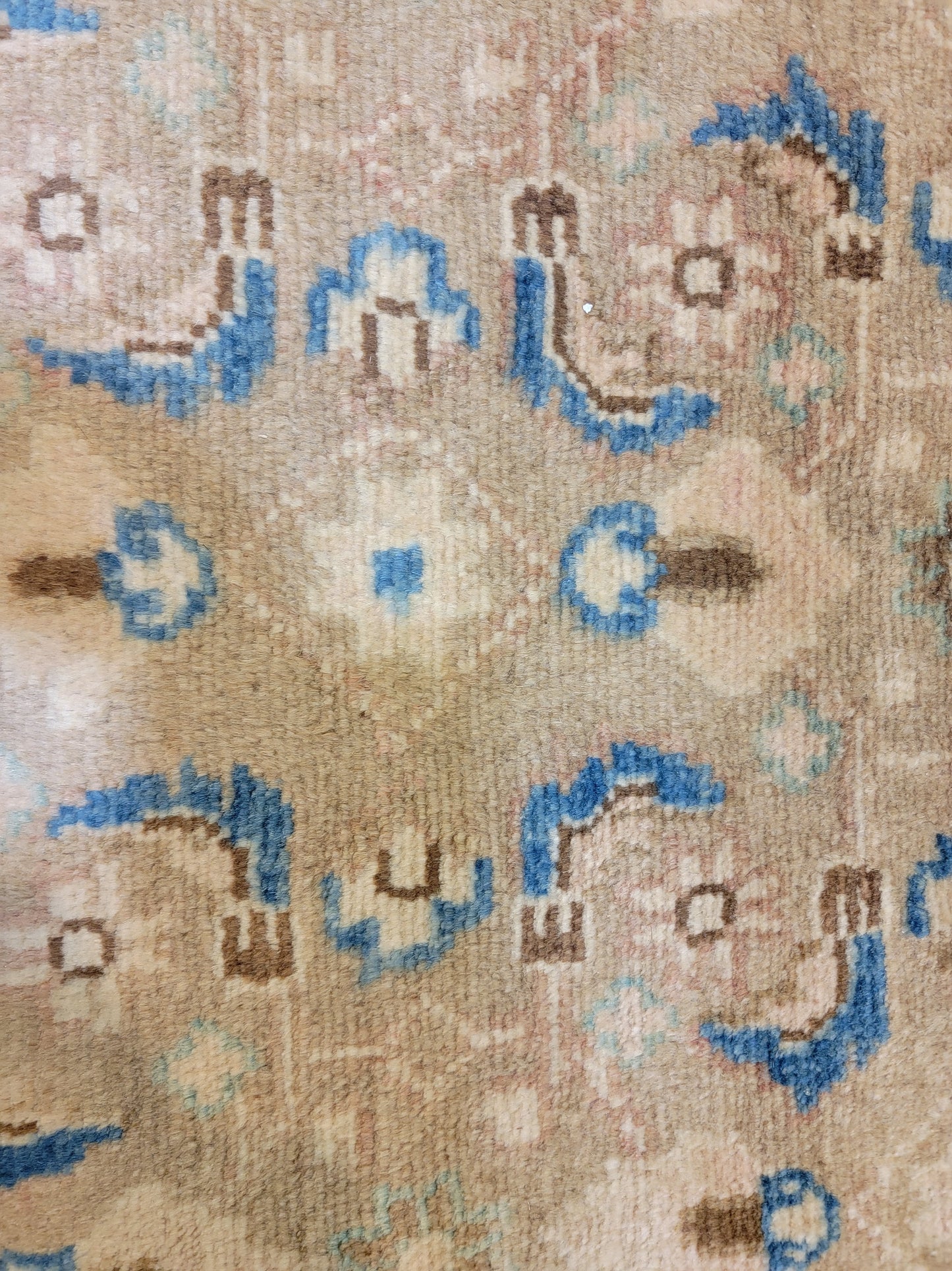 Antique Hand-Knotted Wool Runner Mahal 3'7" x 13'10"