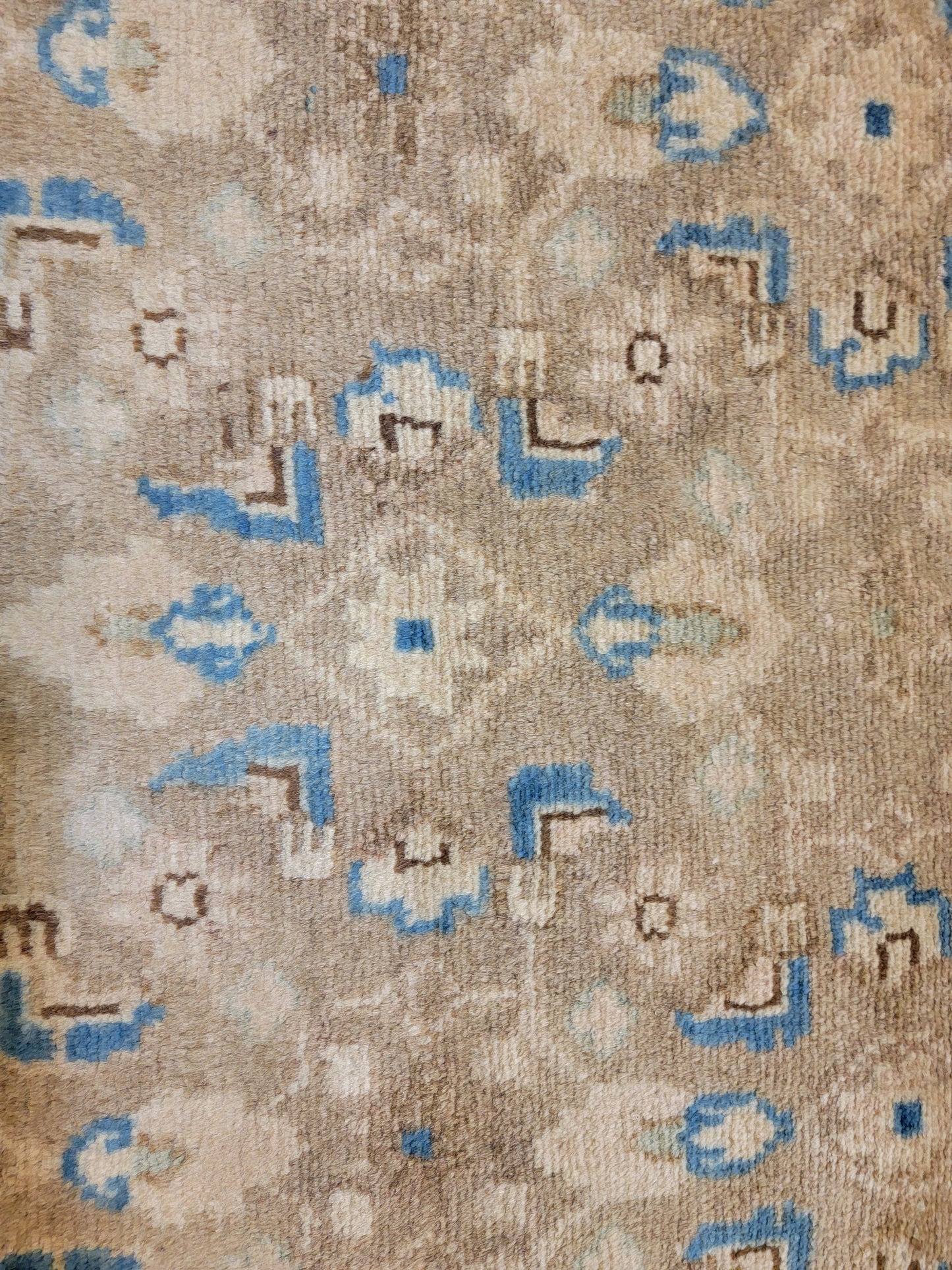 Antique Hand-Knotted Wool Runner Mahal 3'7" x 13'10"