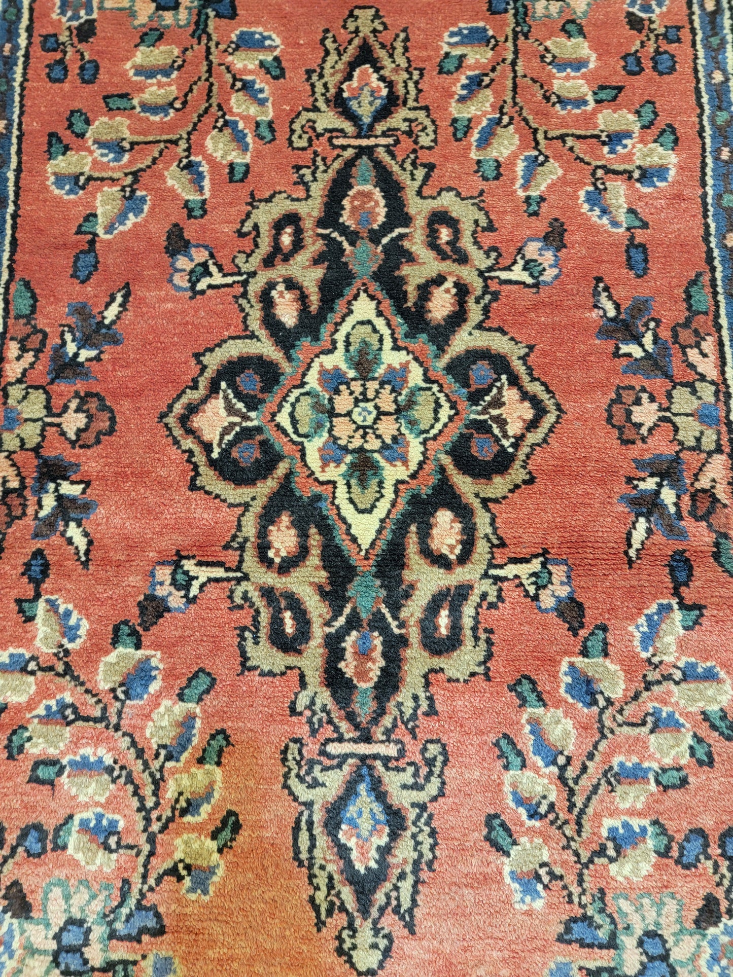 Antique Hand-Knotted Wool Runner Lilian 3'5" x 10'2"